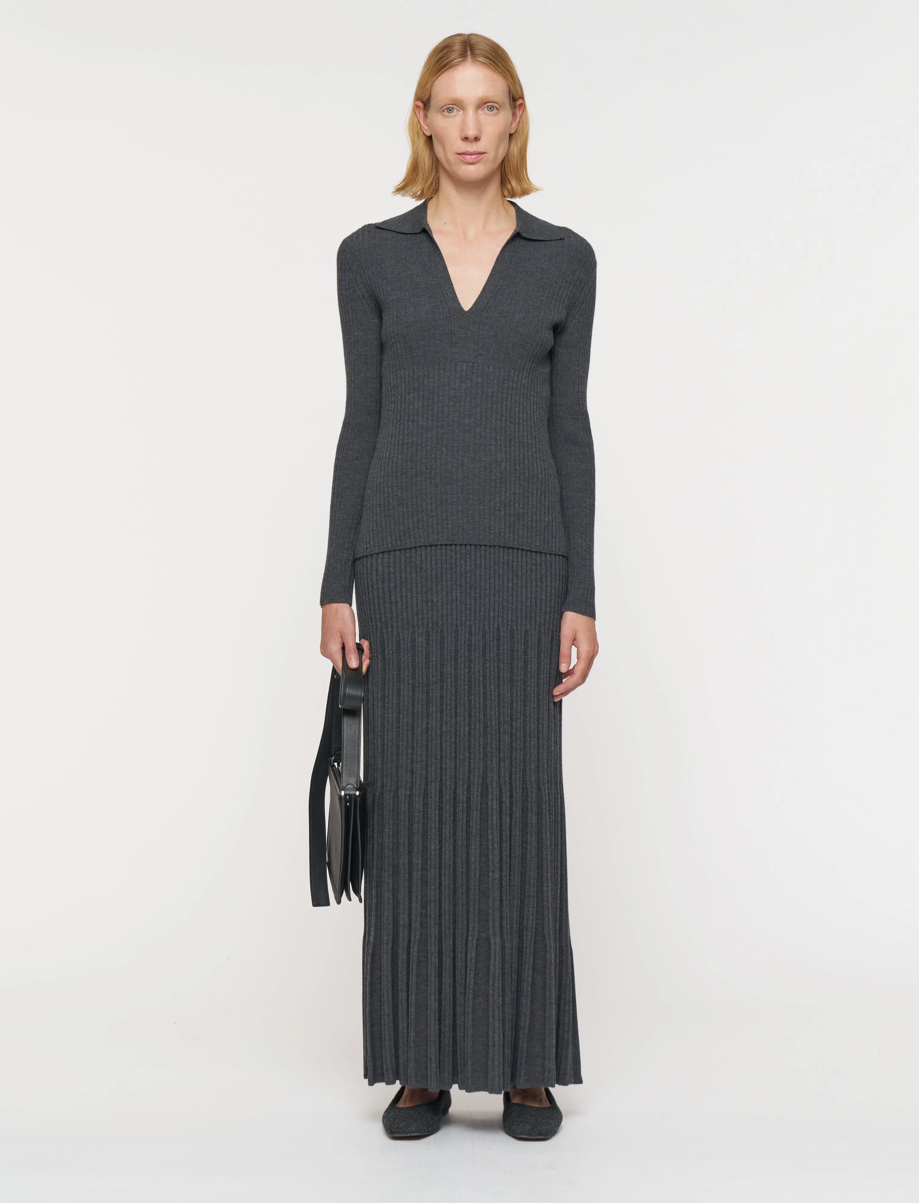 Merino Rib Knit Skirt sold by Joseph