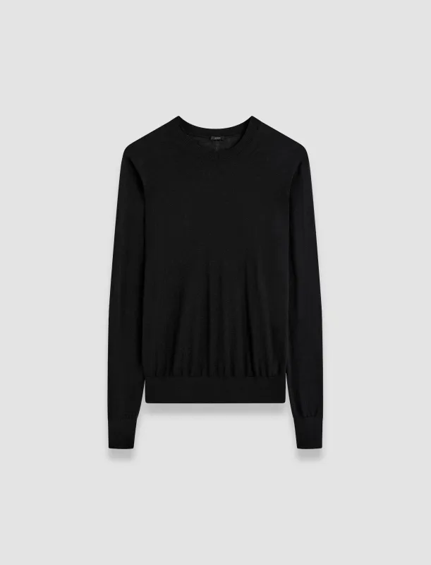 Superfine Cotton Silk Round Neck Jumper made by Joseph