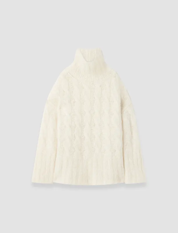 Fortin Hand Knitted Cable Mohair Jumper sold by Joseph