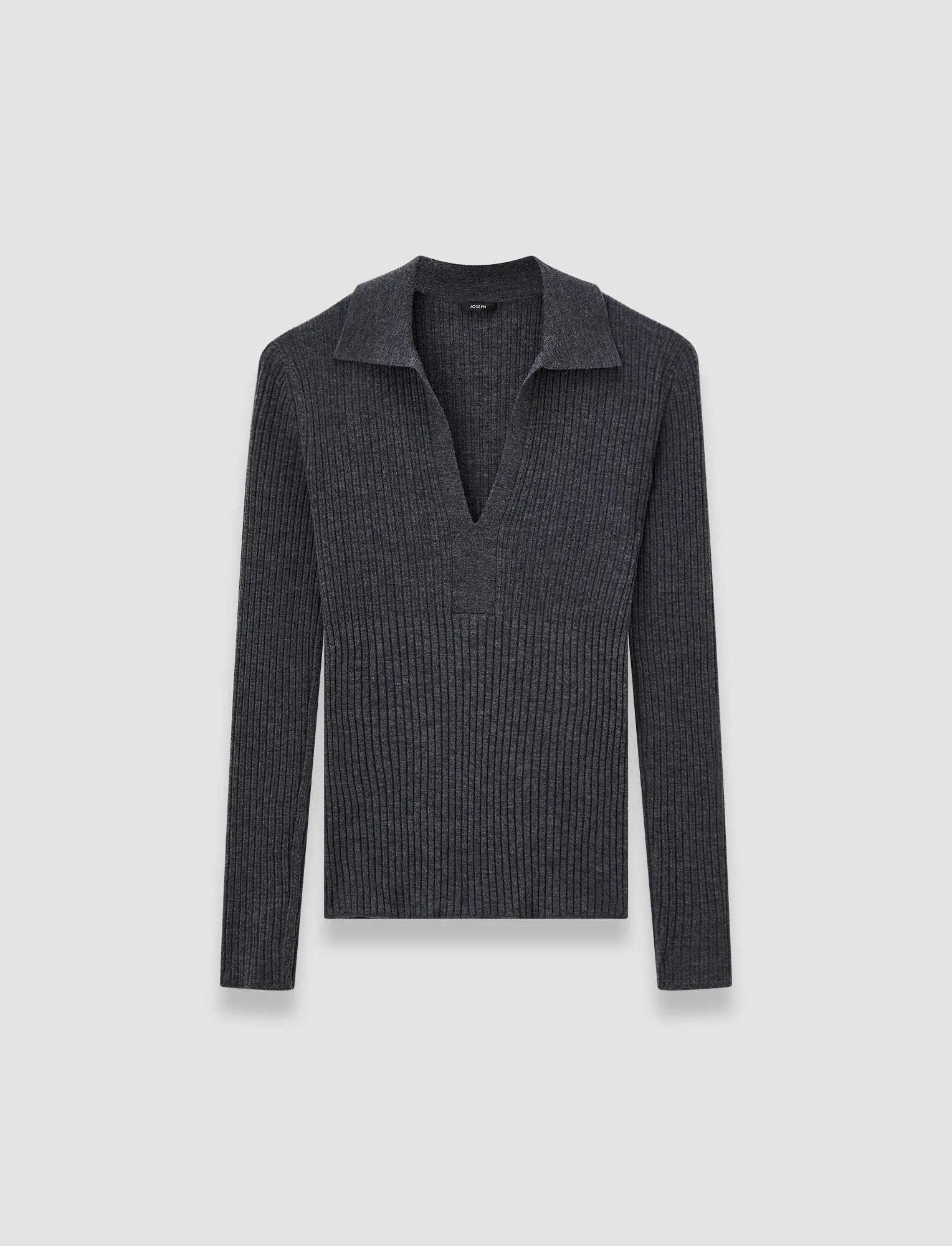 Merino Rib Knit Polo Top sold by Joseph