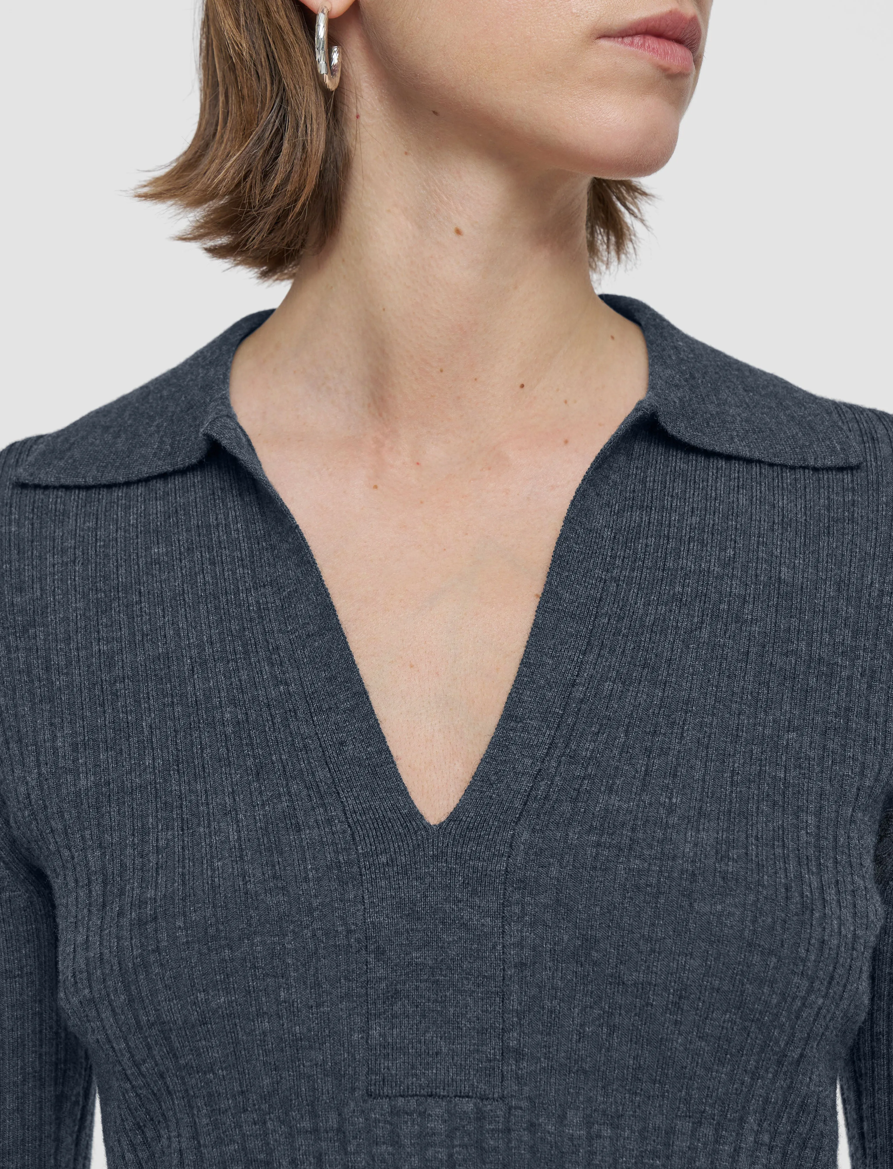 Merino Rib Knit Polo Top sold by Joseph product image thumbnail 5