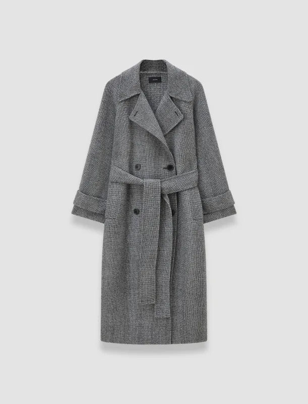 Navarre Linear Double Face Wool Coat made by Joseph