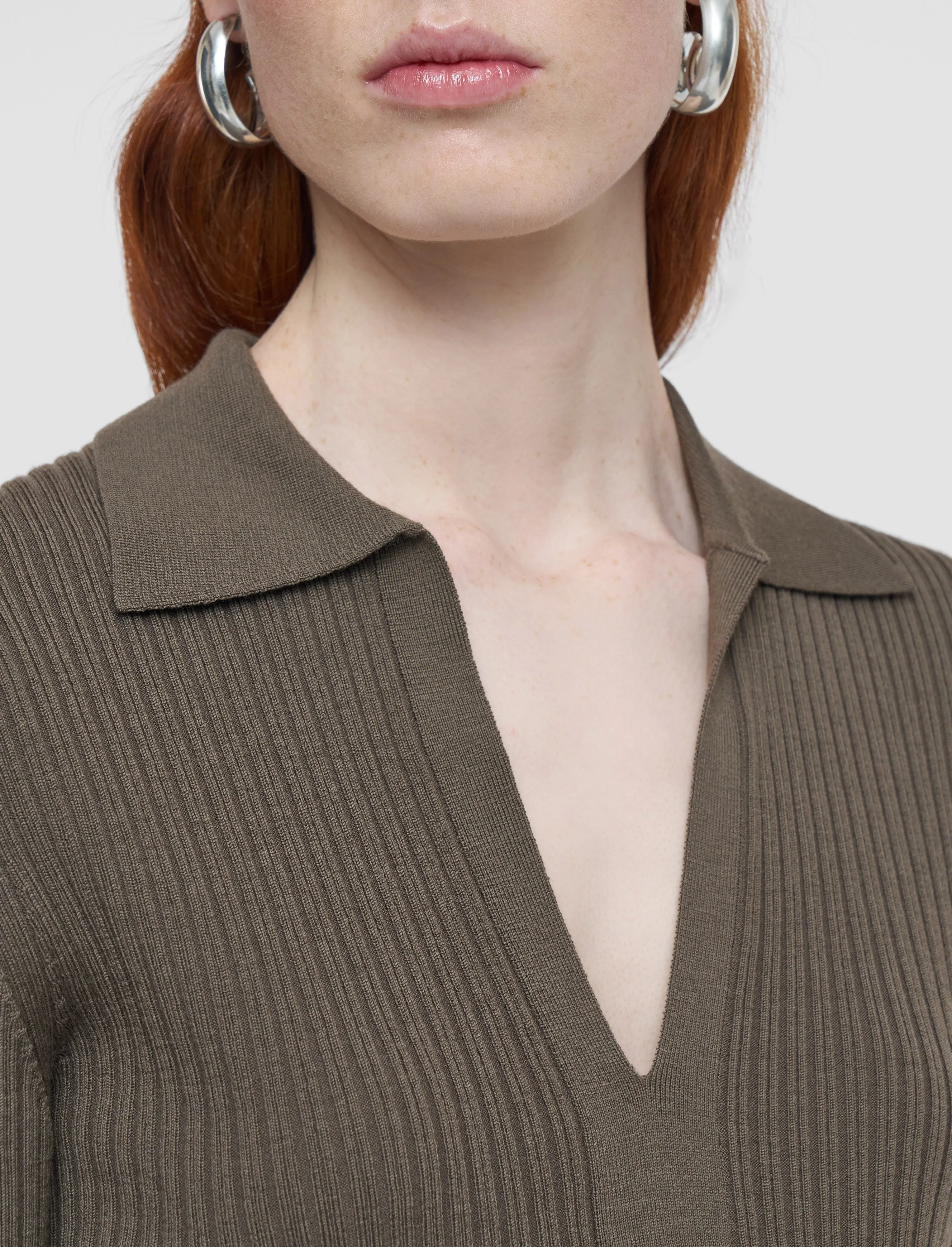 Merino Rib Knit Polo Top sold by Joseph product image thumbnail 5