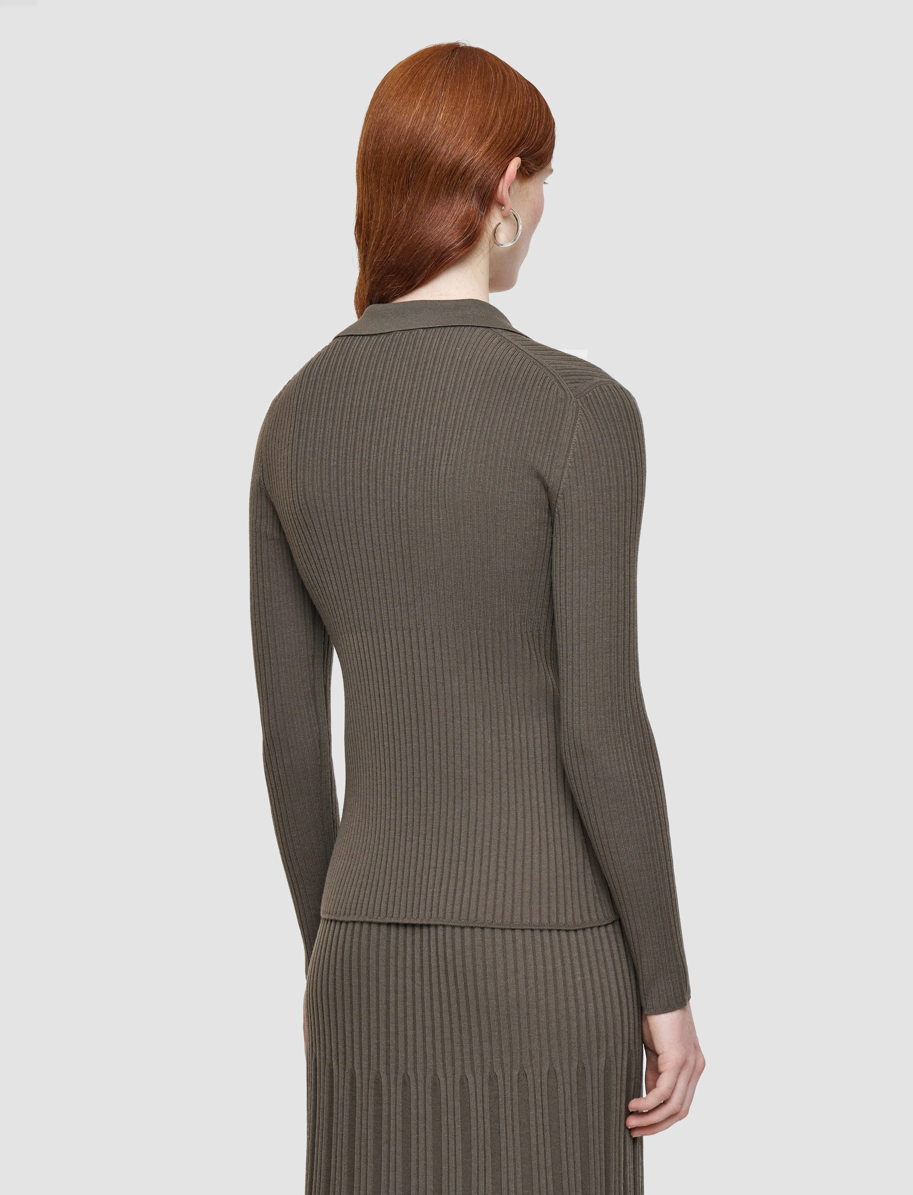 Merino Rib Knit Polo Top sold by Joseph product image thumbnail 3