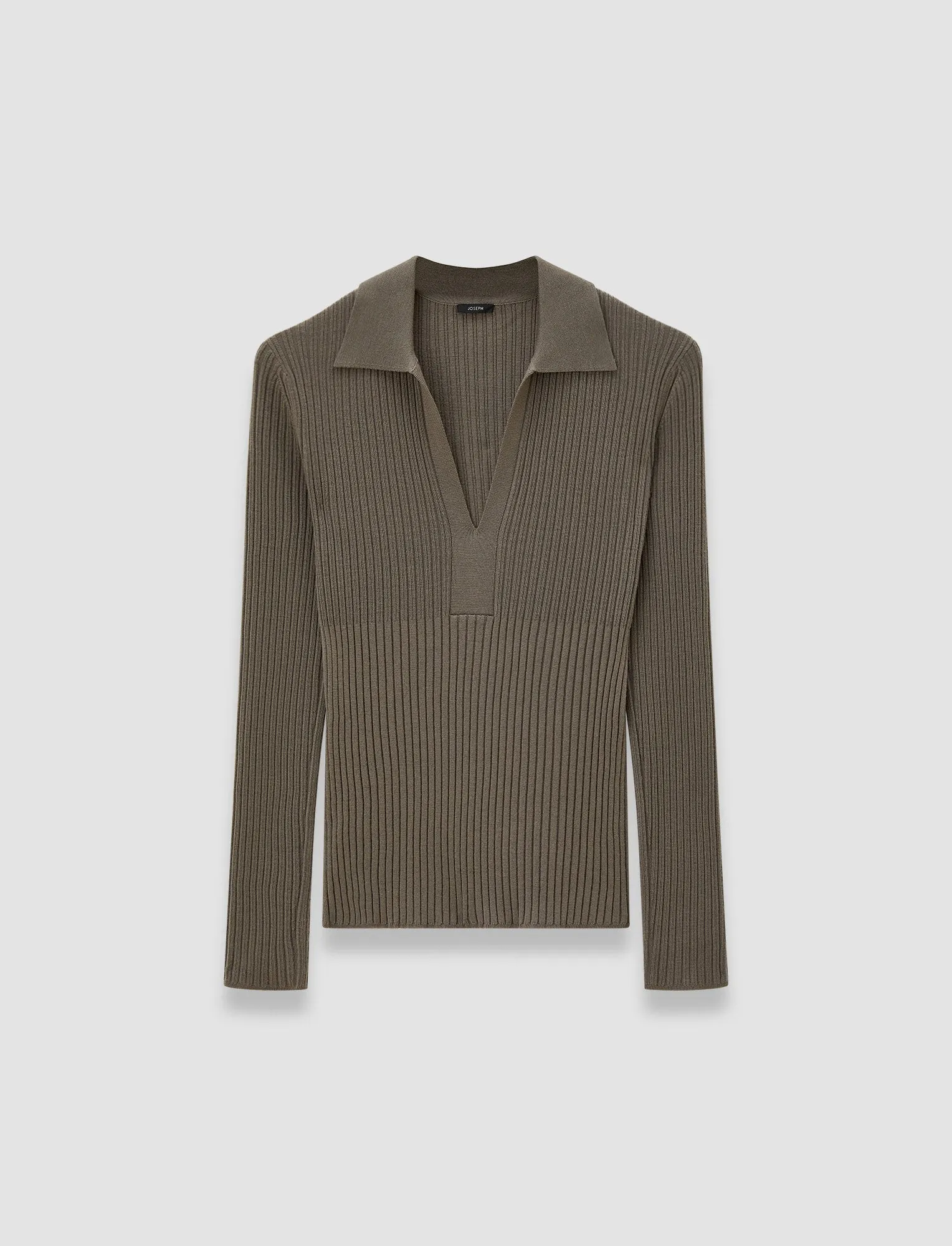 Merino Rib Knit Polo Top sold by Joseph