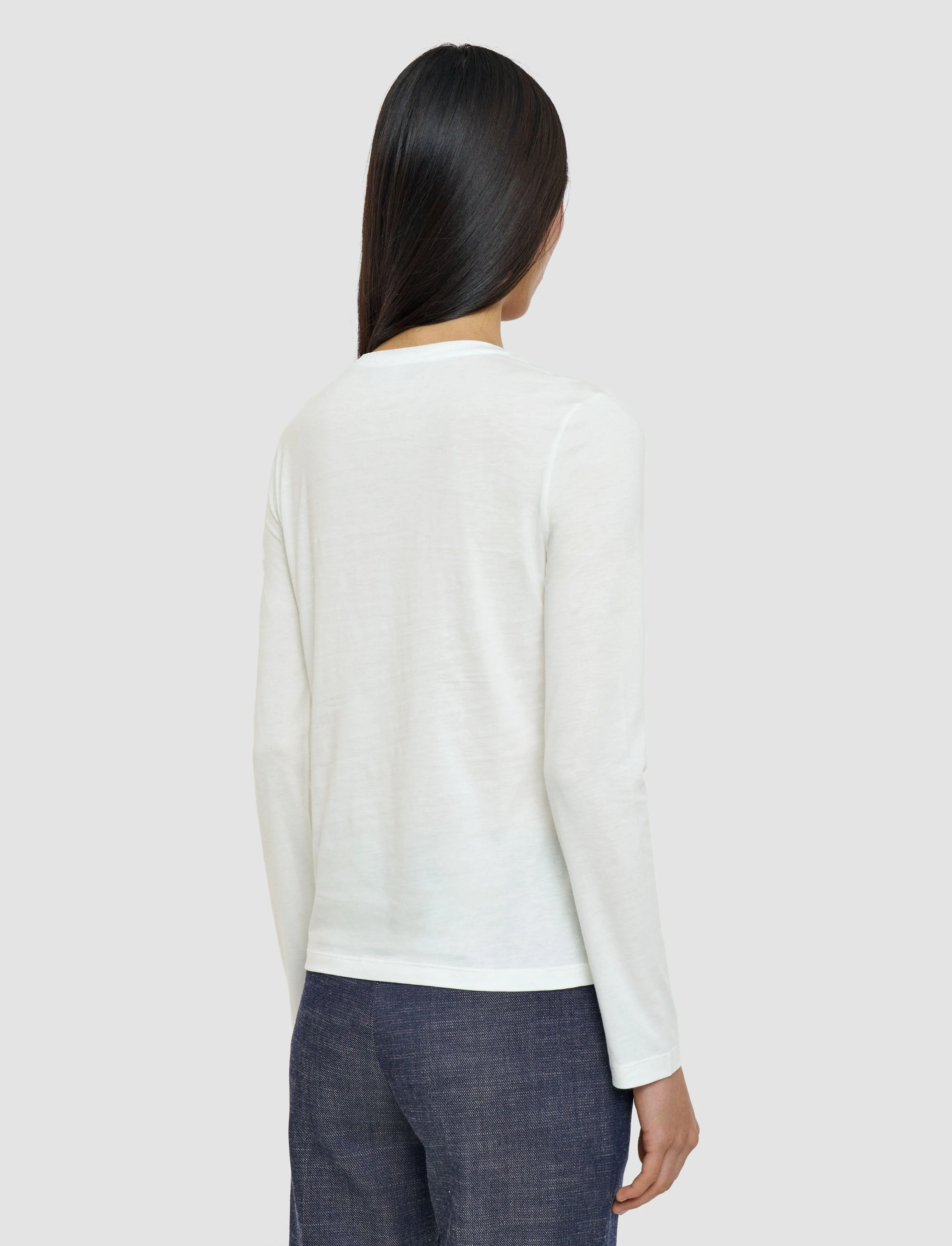 Cotton Silk Jersey Long Sleeve T-Shirt sold by Joseph product image thumbnail 4