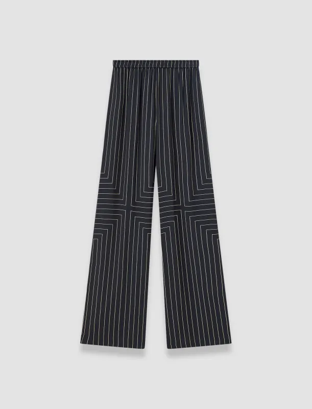 Hulin Geometric Print Silk Trousers sold by Joseph