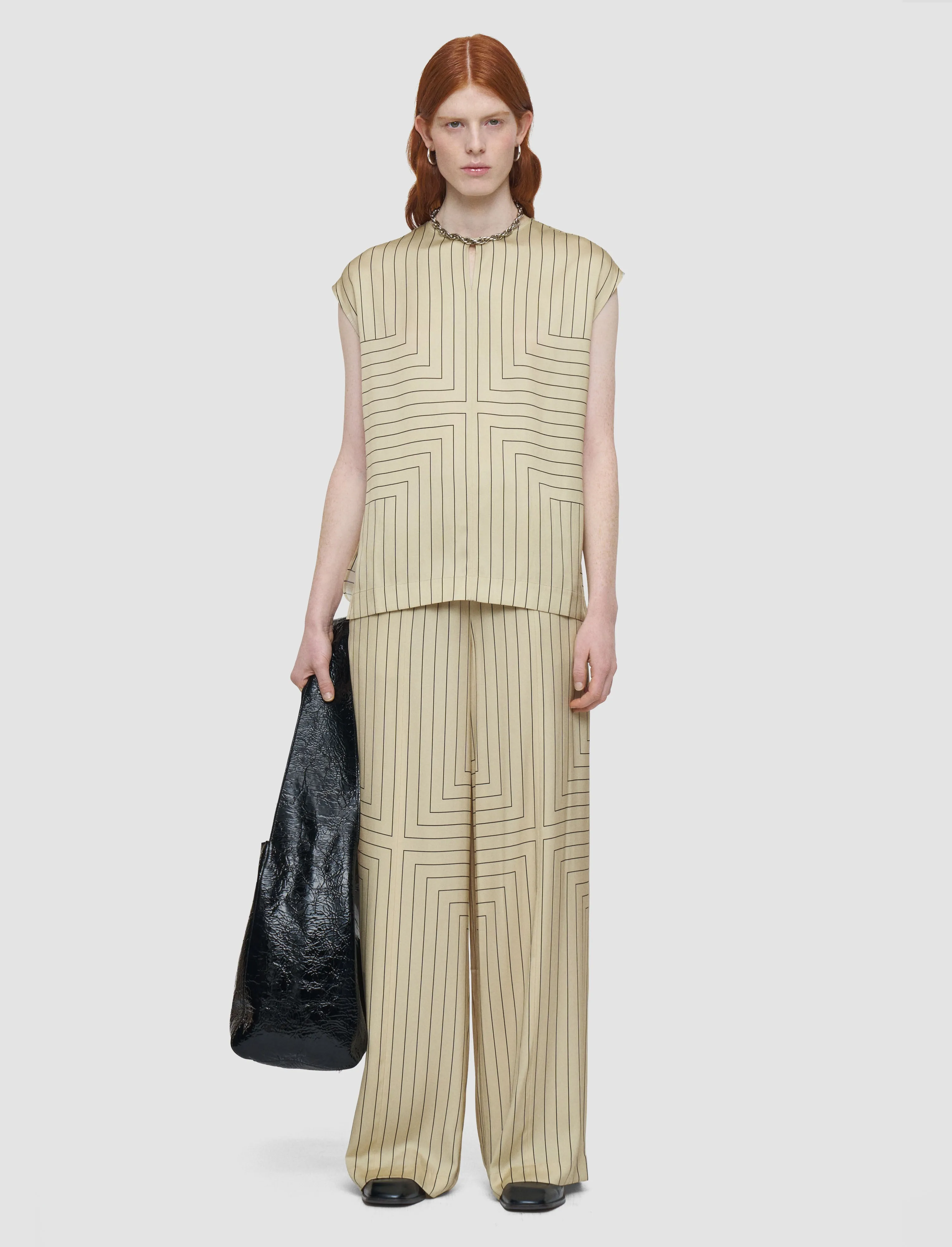 Louison Geometric Print Silk Top sold by Joseph product image thumbnail 2