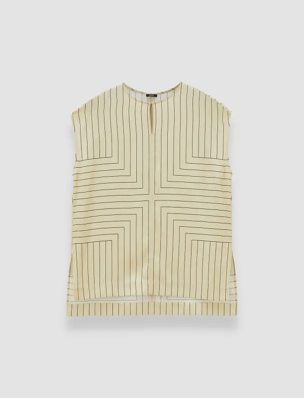 Louison Geometric Print Silk Top sold by Joseph