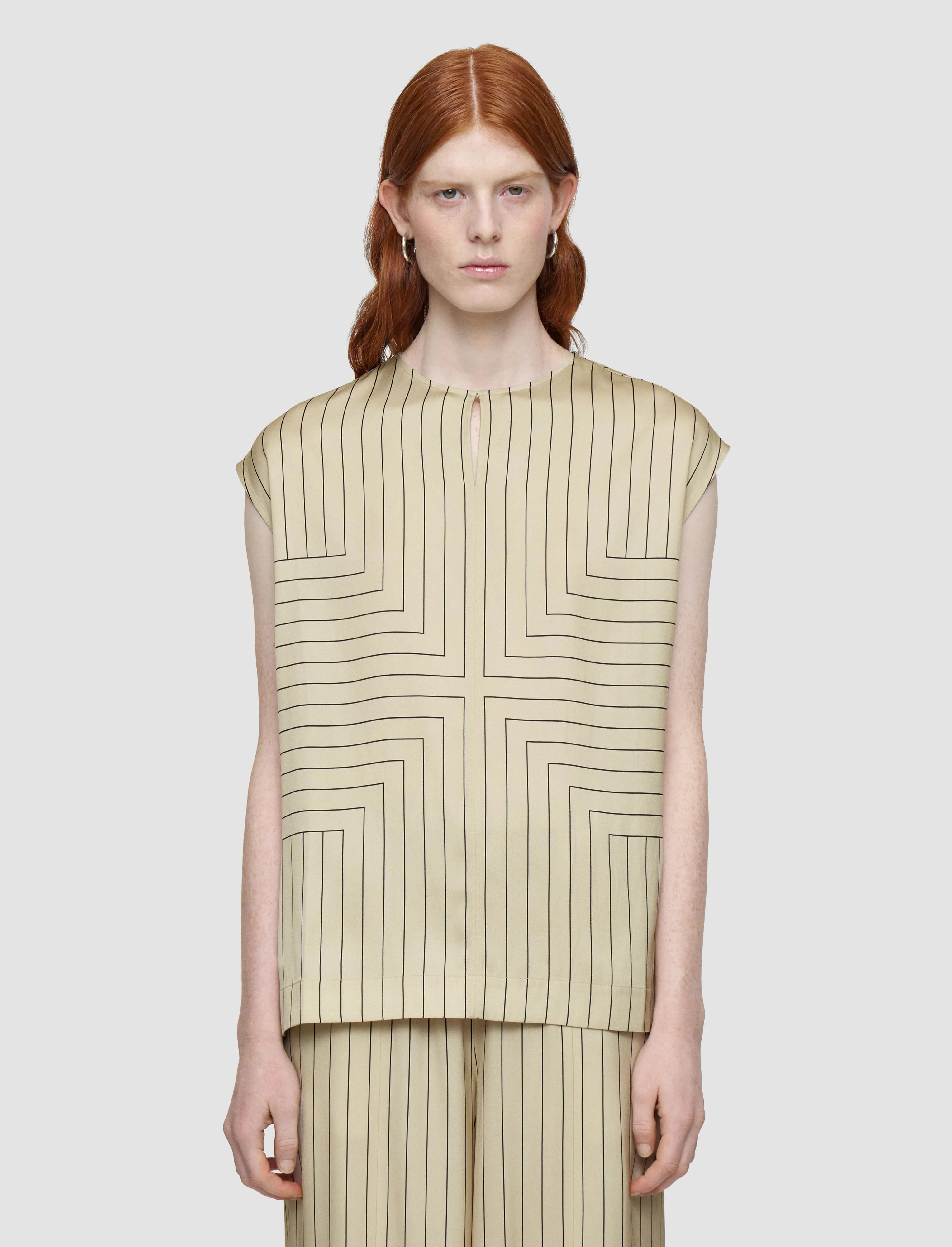 Louison Geometric Print Silk Top sold by Joseph product image thumbnail 4