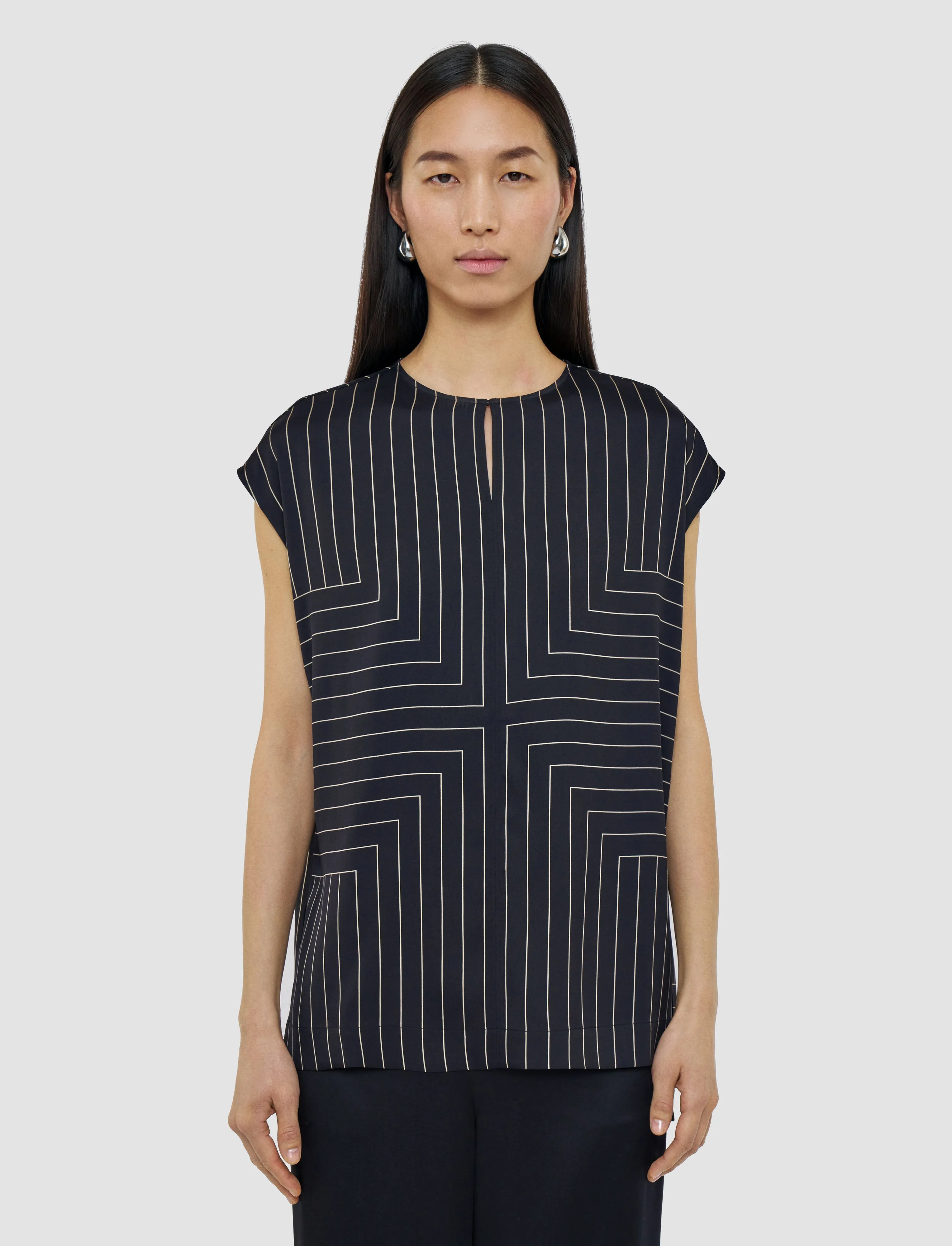 Louison Geometric Print Silk Top sold by Joseph product image thumbnail 3