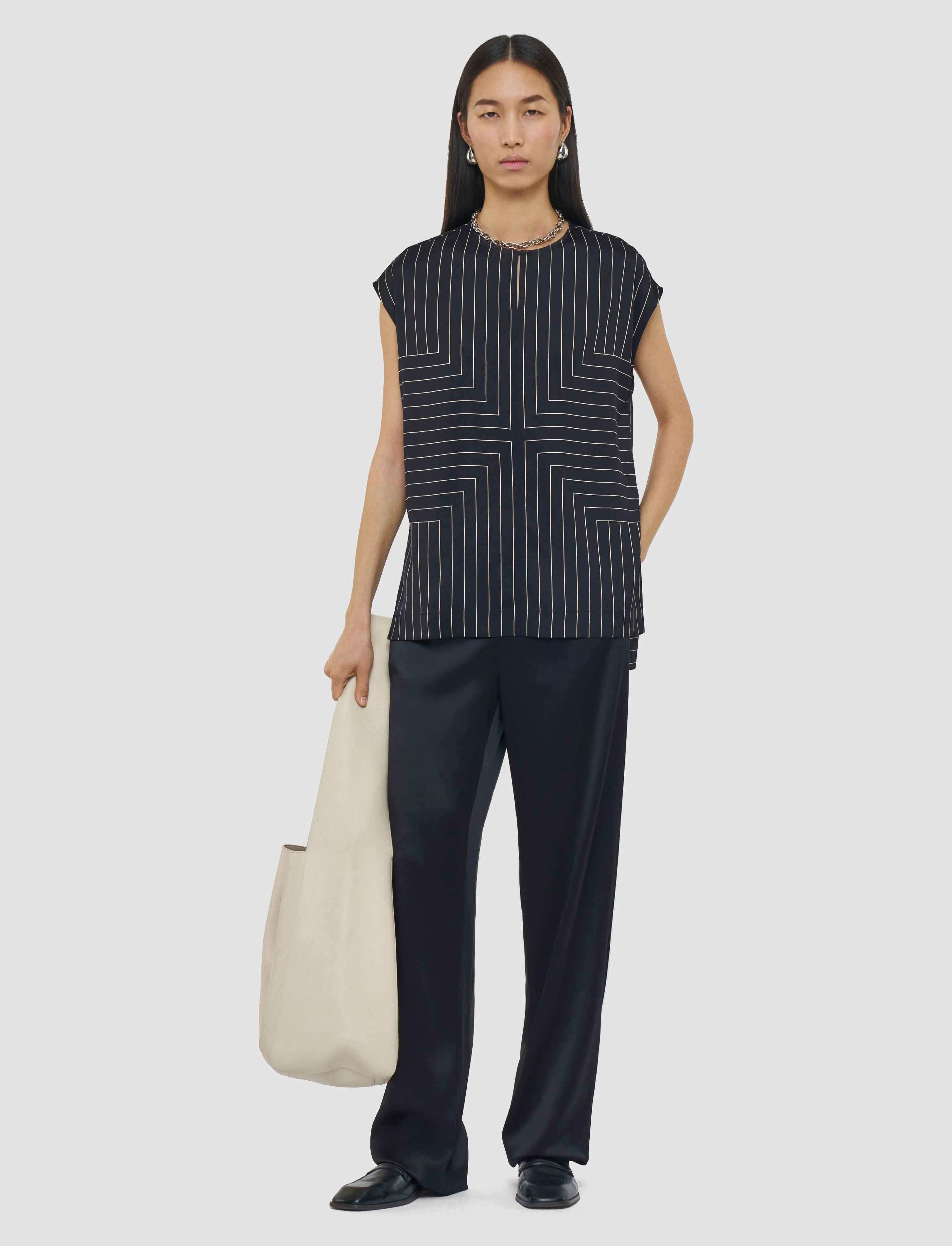 Louison Geometric Print Silk Top sold by Joseph product image thumbnail 2