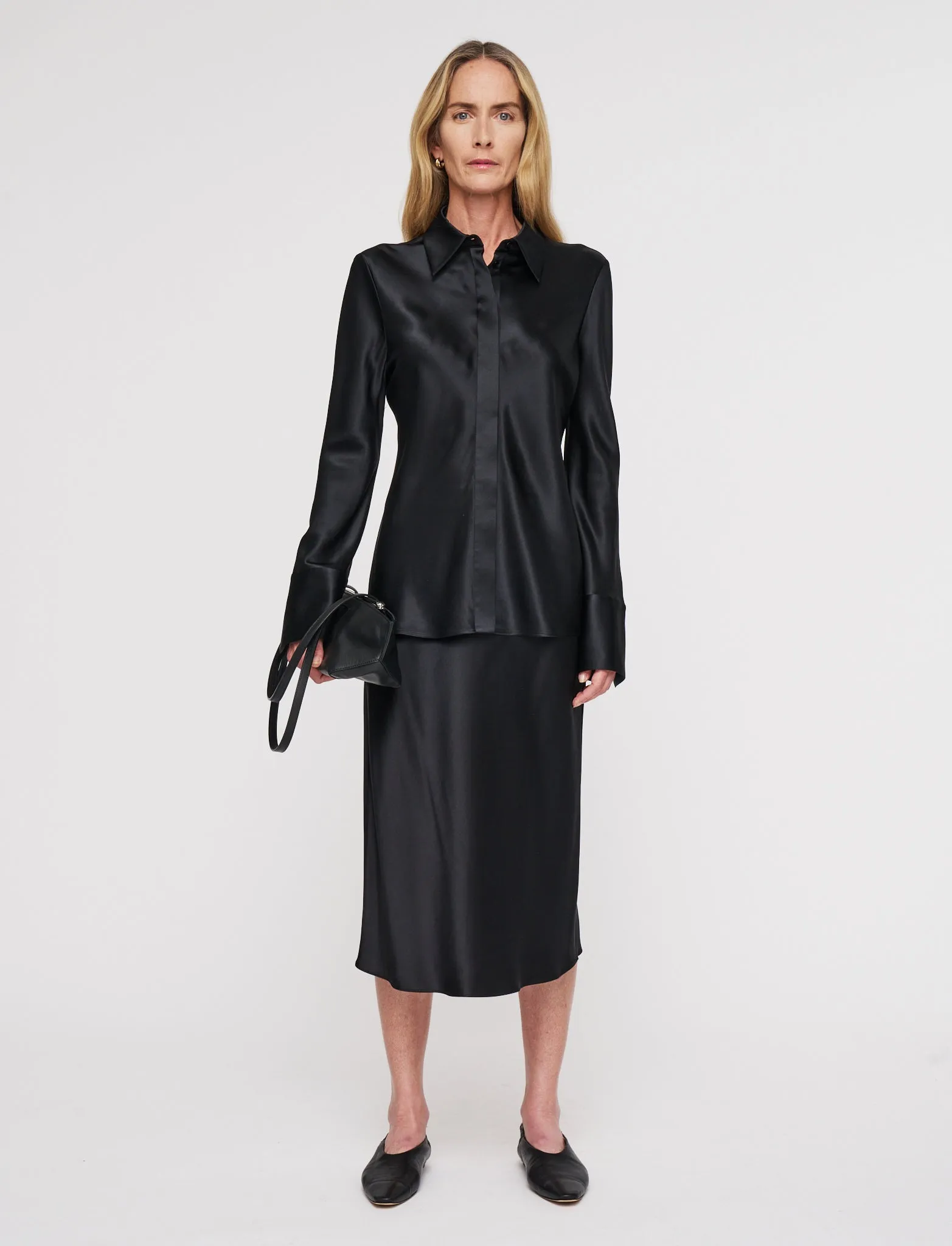 Brunel Silk Satin Blouse sold by Joseph