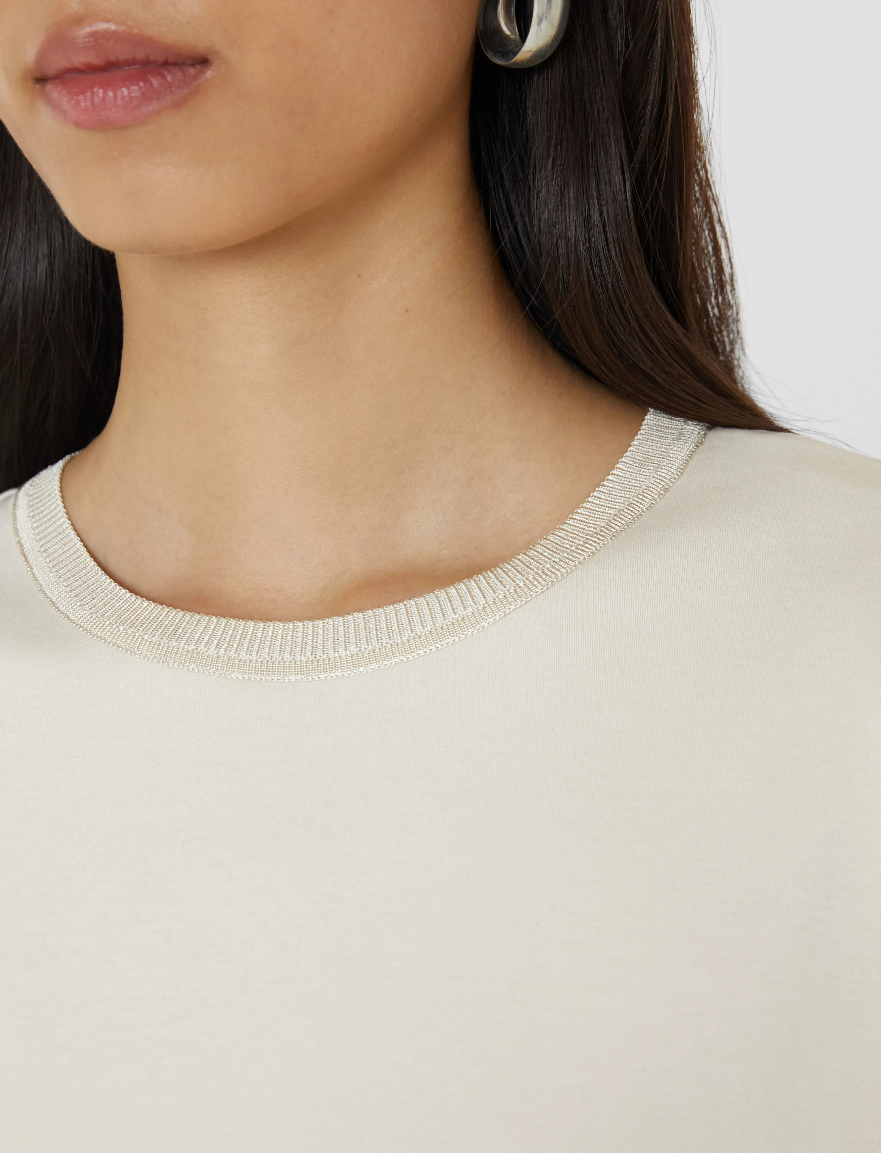 Cotton Poplin Jersey Round Neck T-Shirt sold by Joseph product image thumbnail 5