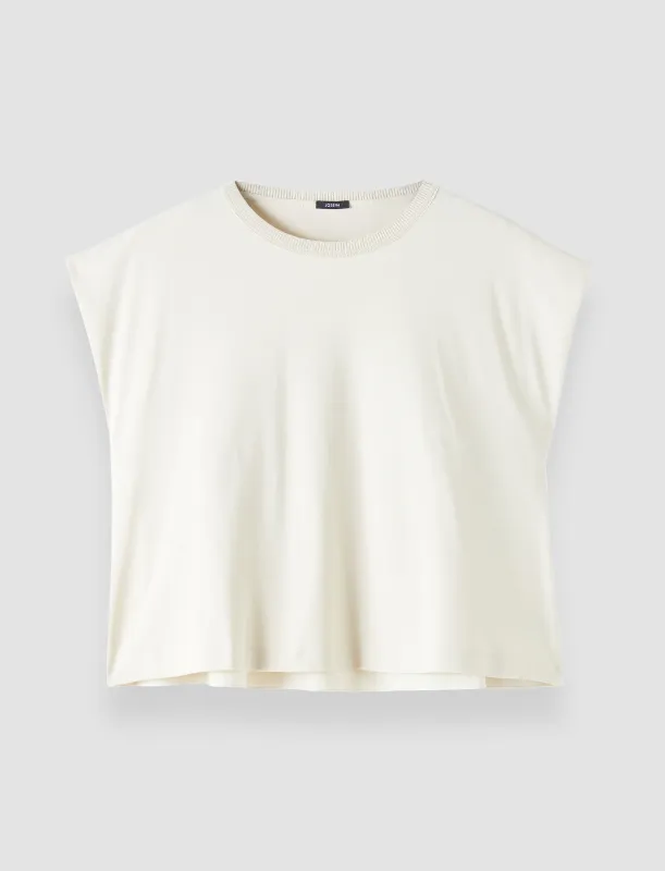 Cotton Poplin Jersey Round Neck T-Shirt sold by Joseph