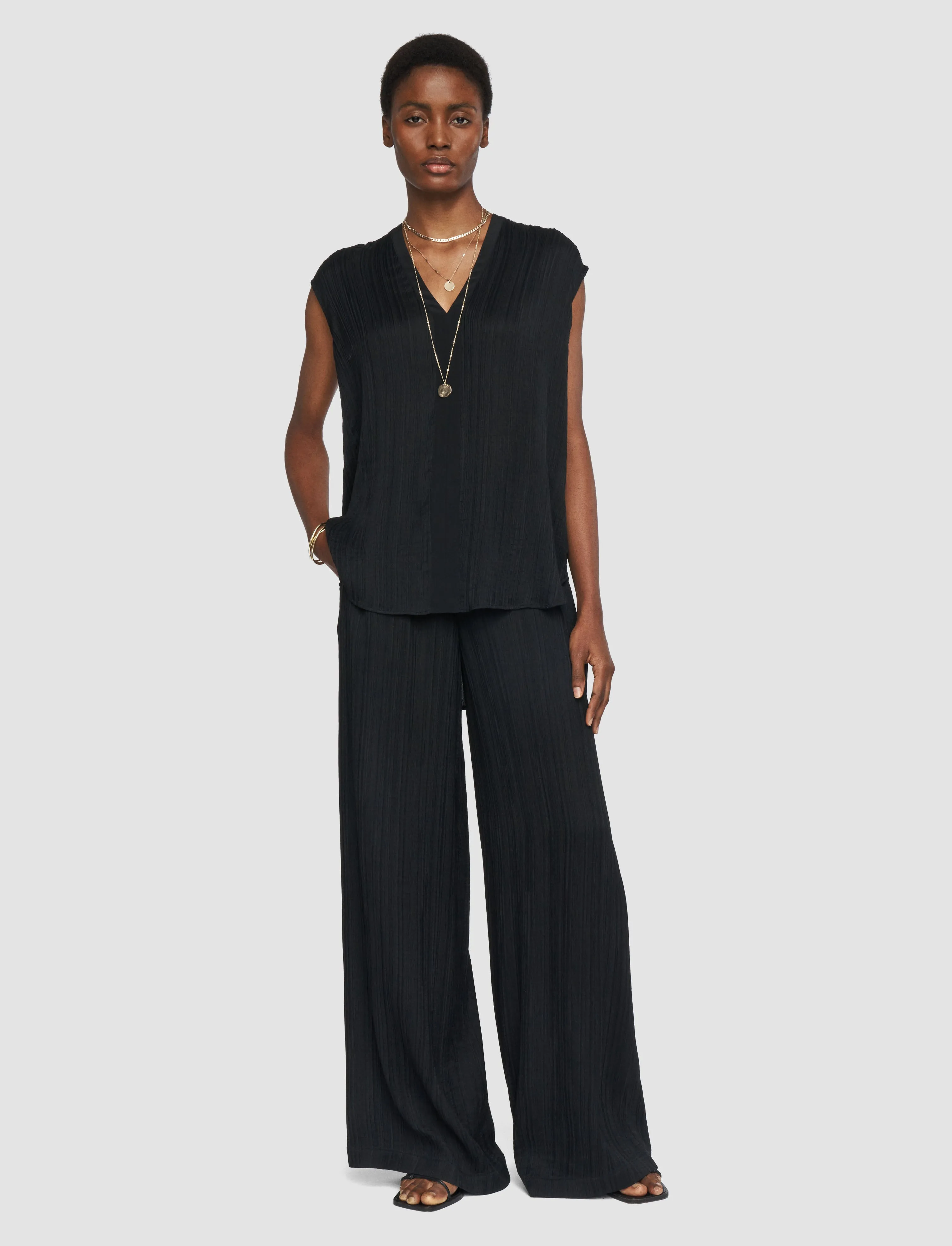 Lucien Pleat Jacquard Blouse sold by Joseph product image thumbnail 2