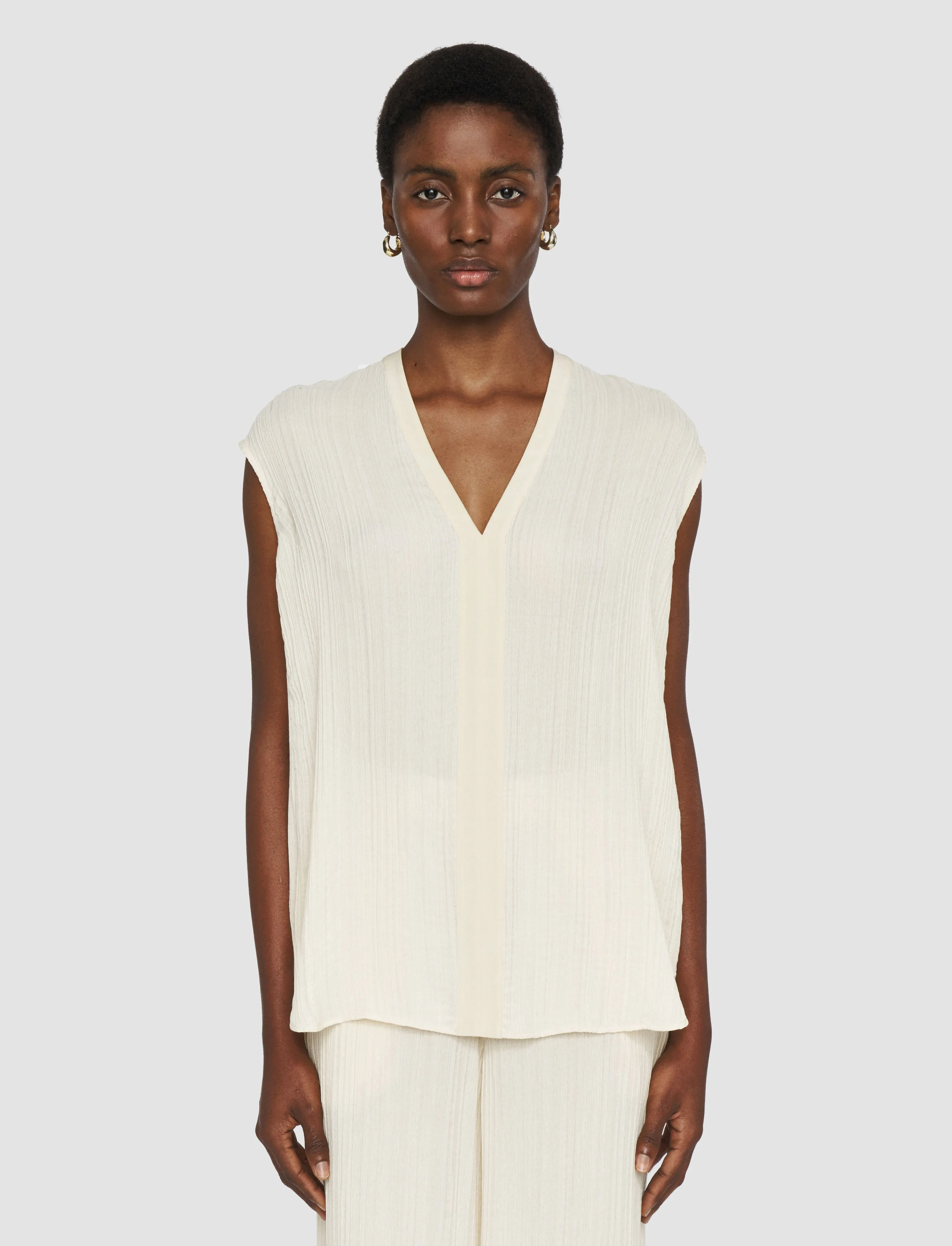 Lucien Pleat Jacquard Blouse sold by Joseph product image thumbnail 3