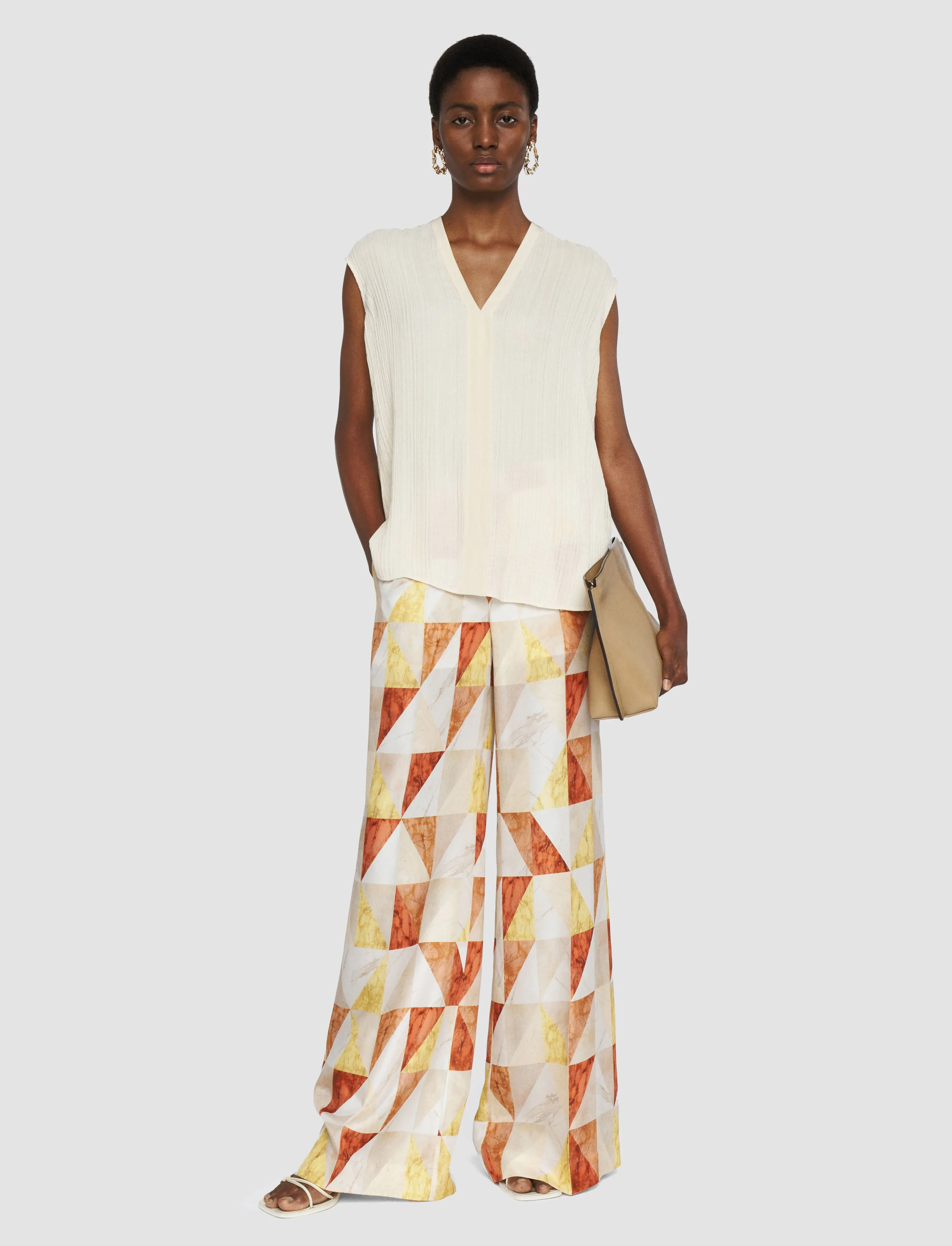 Thoresby Marble Print Silk Trousers sold by Joseph product image thumbnail 2