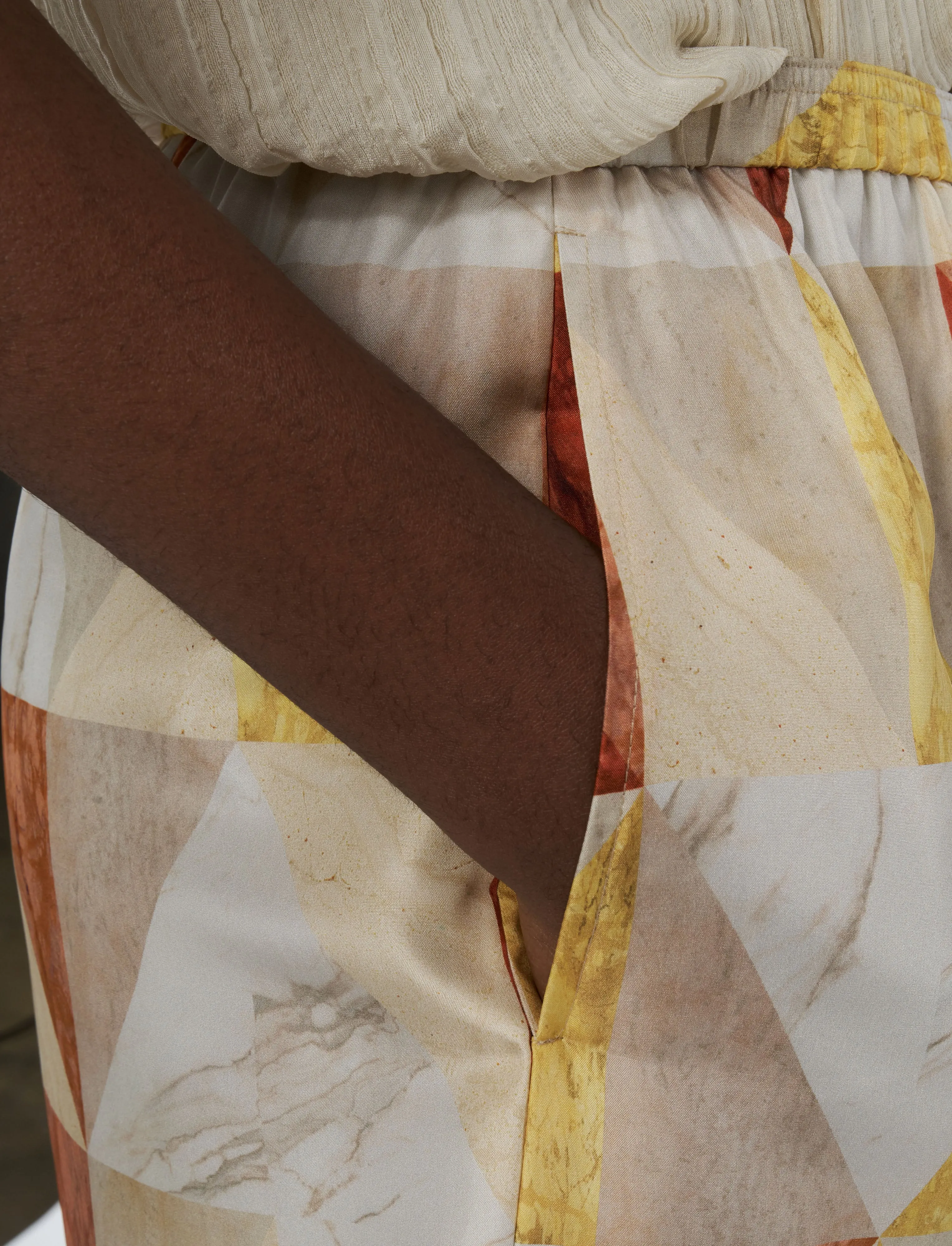 Thoresby Marble Print Silk Trousers sold by Joseph product image thumbnail 5