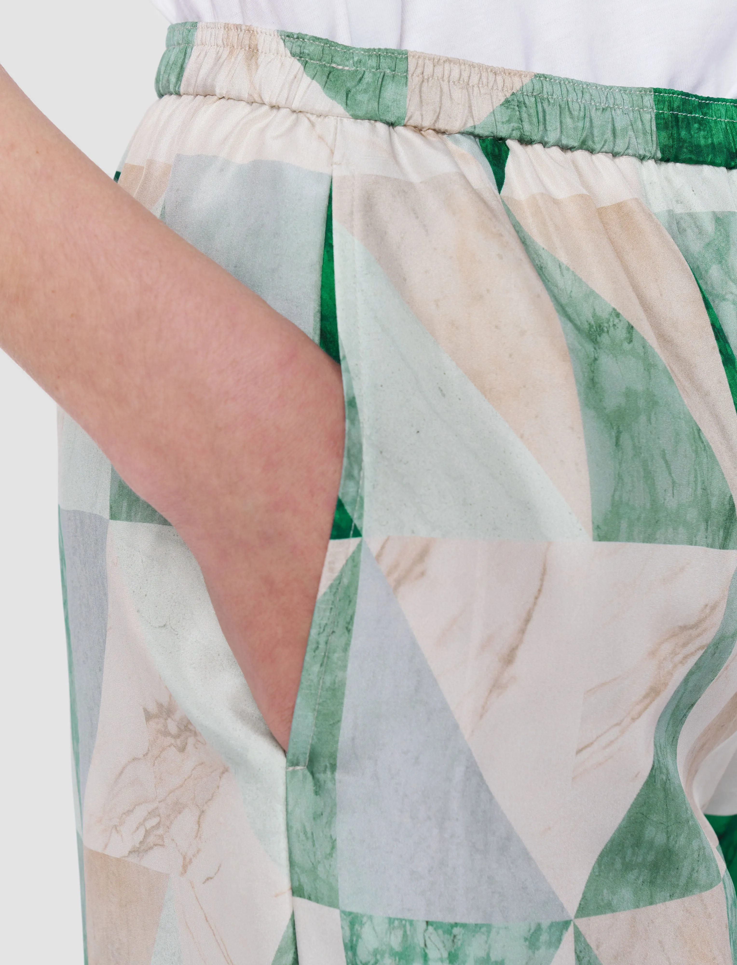 Thoresby Marble Print Silk Trousers sold by Joseph product image thumbnail 5