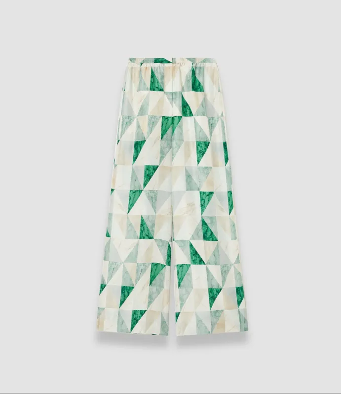 Thoresby Marble Print Silk Trousers sold by Joseph