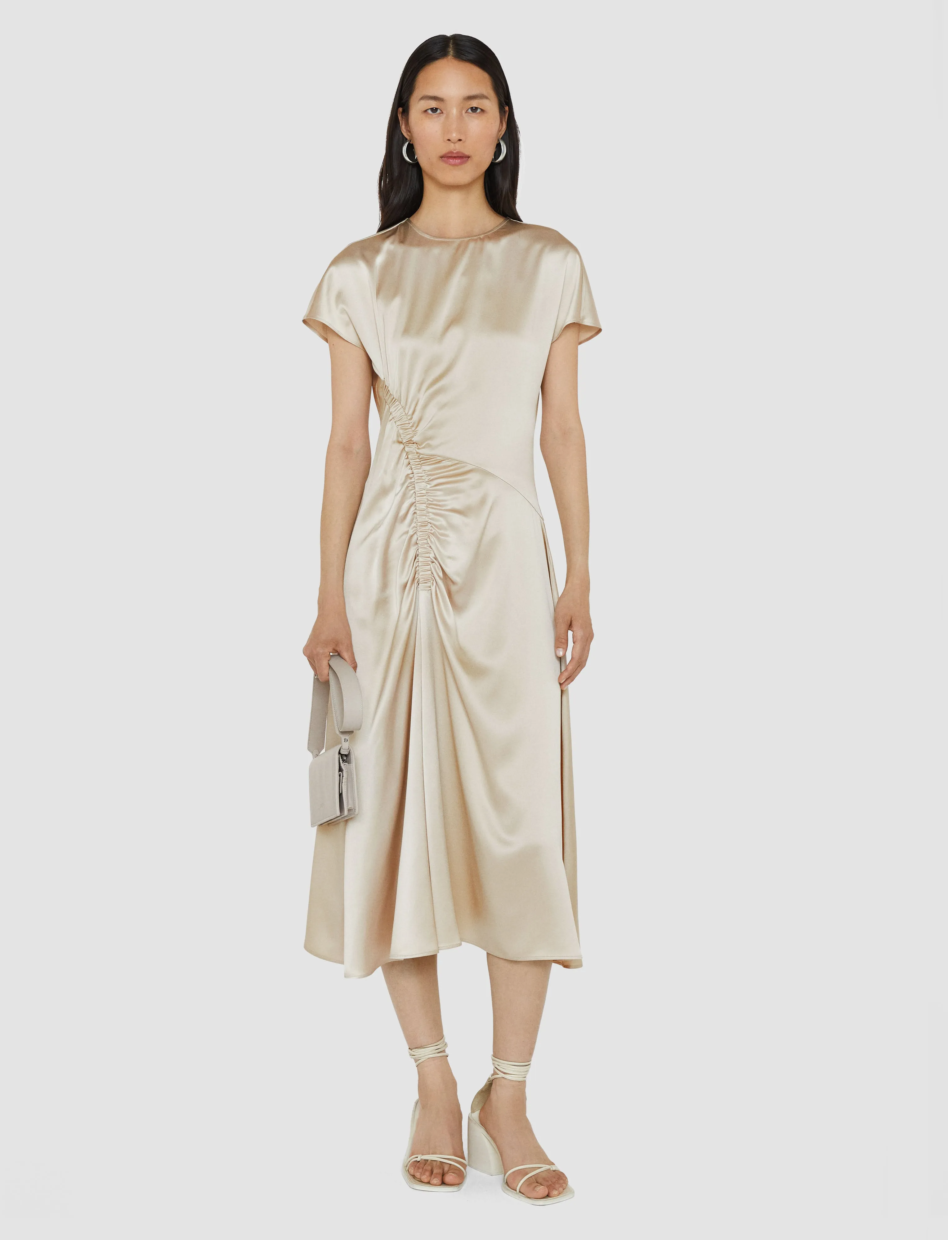 Geegee Ruched Silk Satin Dress sold by Joseph product image thumbnail 2