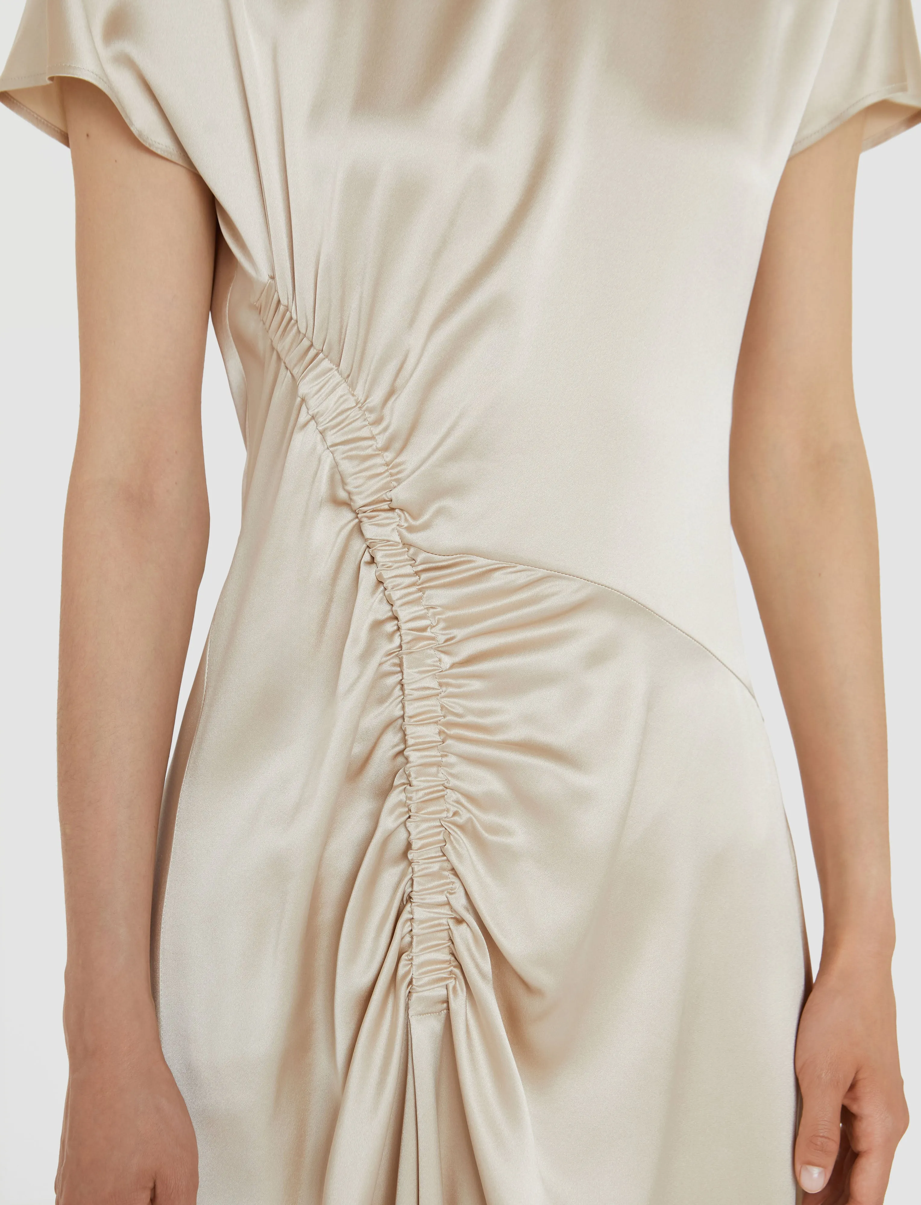 Geegee Ruched Silk Satin Dress sold by Joseph product image thumbnail 4