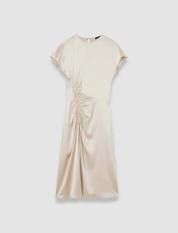 Geegee Ruched Silk Satin Dress made by Joseph