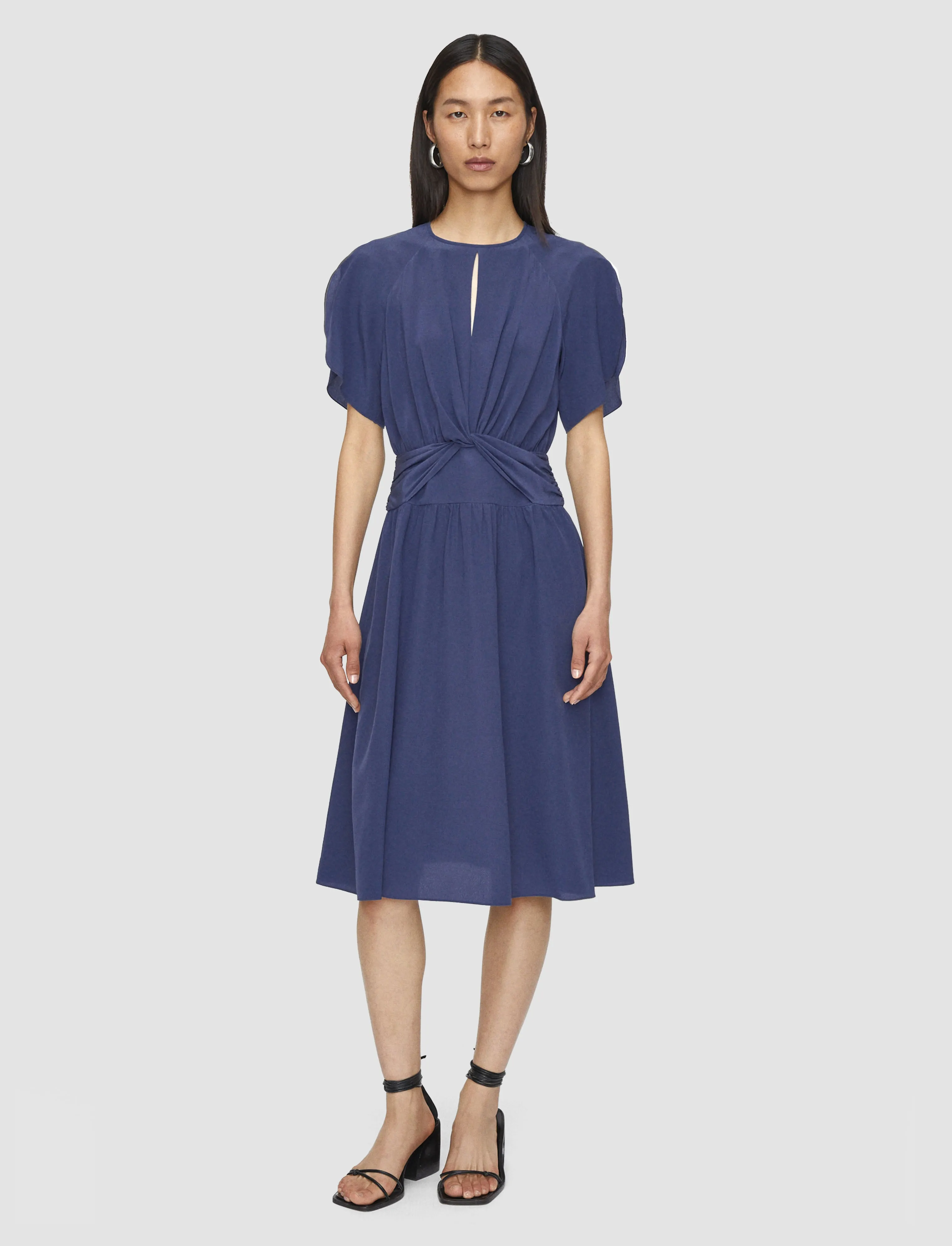 Lowri Crepe de Chine Knot Silk Dress sold by Joseph product image thumbnail 2