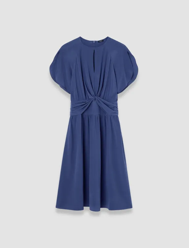 Lowri Crepe de Chine Knot Silk Dress made by Joseph