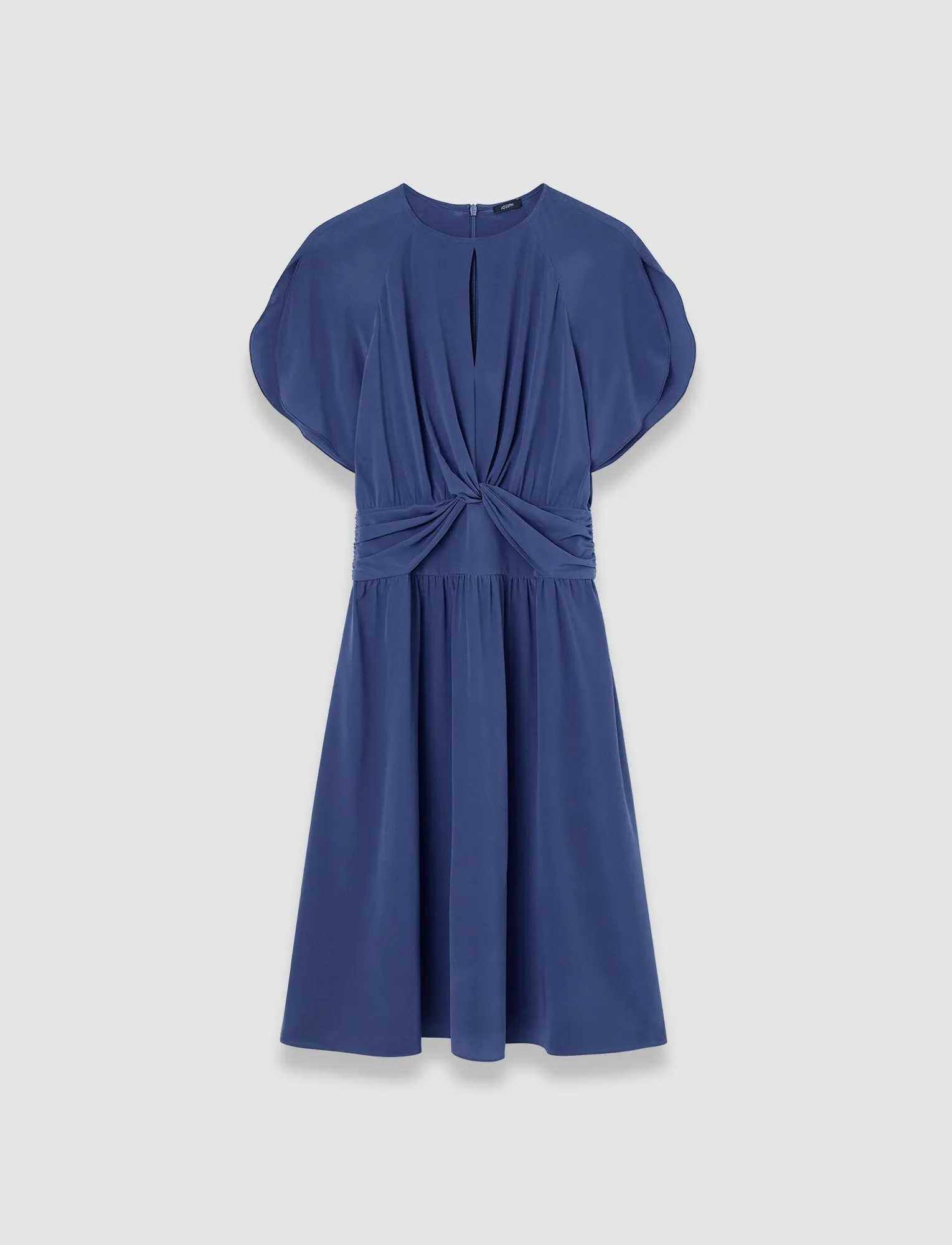 Lowri Crepe de Chine Knot Silk Dress sold by Joseph