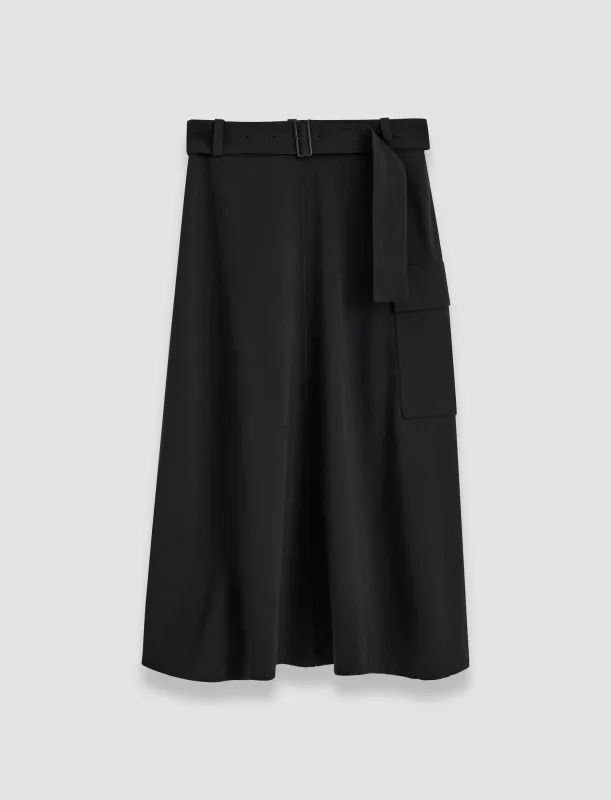 Pernette Fluid Twill Wool Skirt sold by Joseph