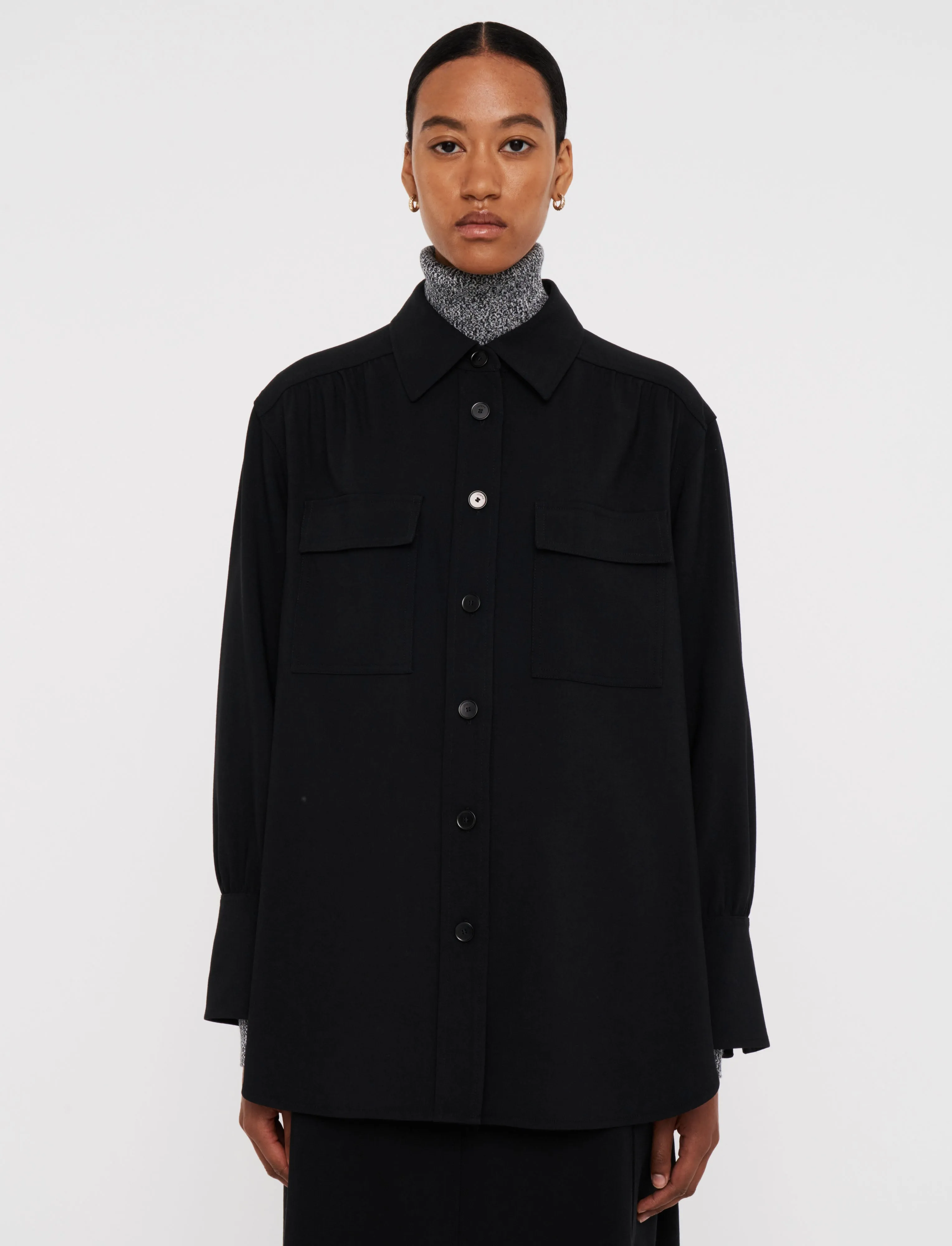 Perle Fluid Twill Wool Shirt sold by Joseph product image thumbnail 3