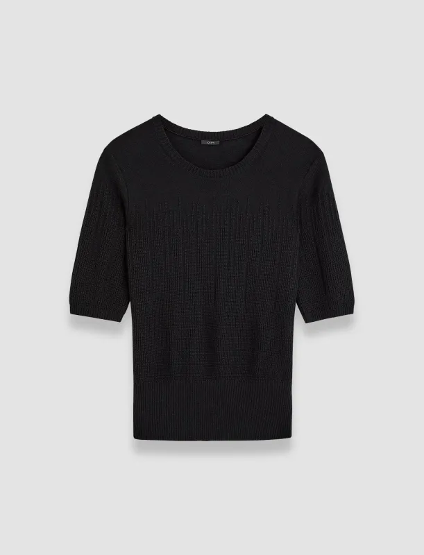 Gradient Stitch Round Neck Top sold by Joseph