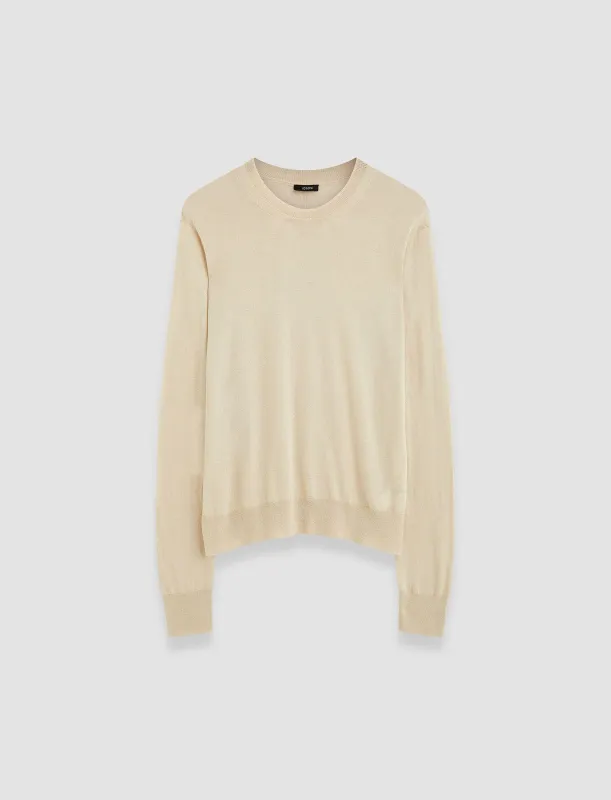 Superfine Cotton Silk Round Neck Jumper made by Joseph