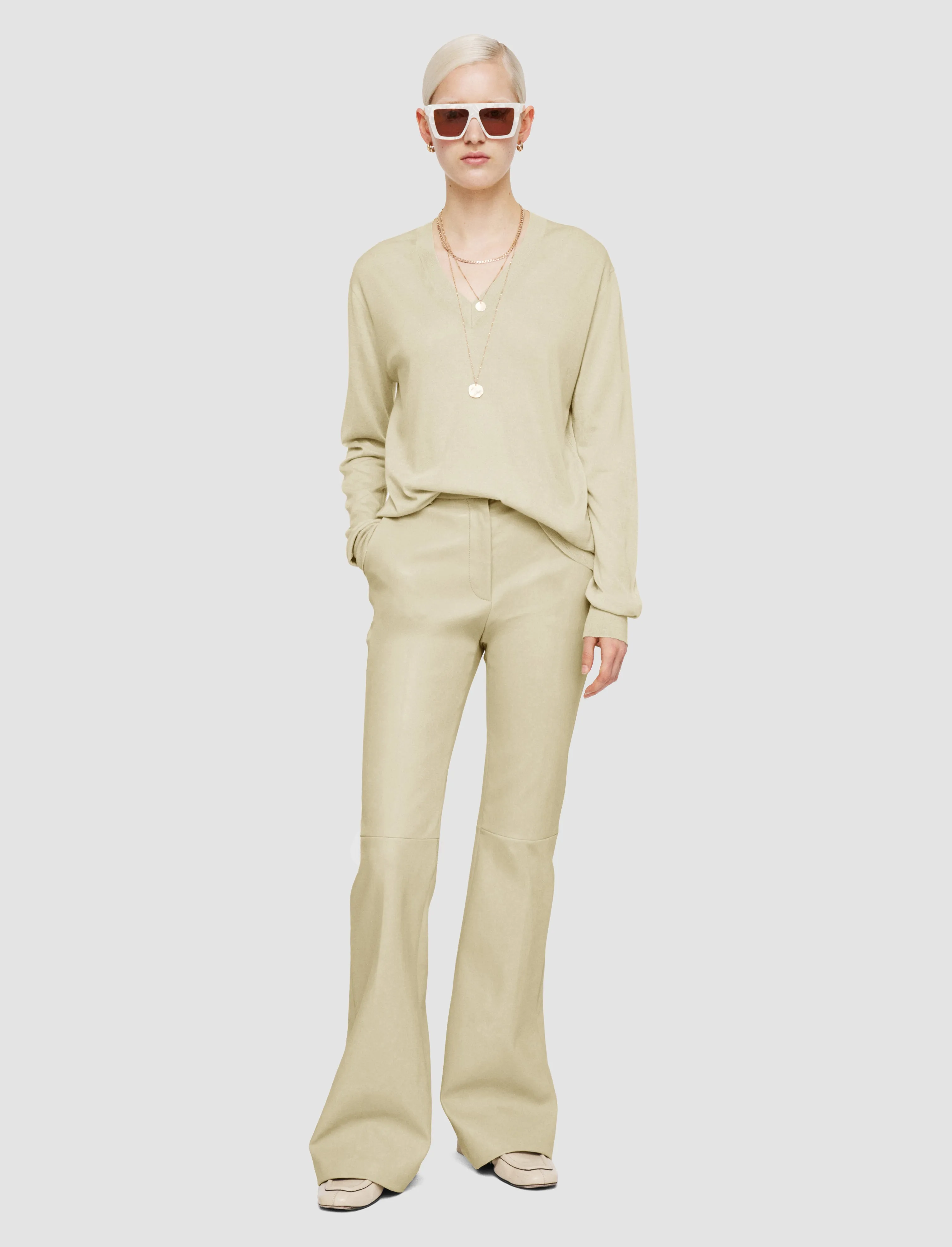 Superfine Cotton Silk V Neck Jumper sold by Joseph product image thumbnail 2