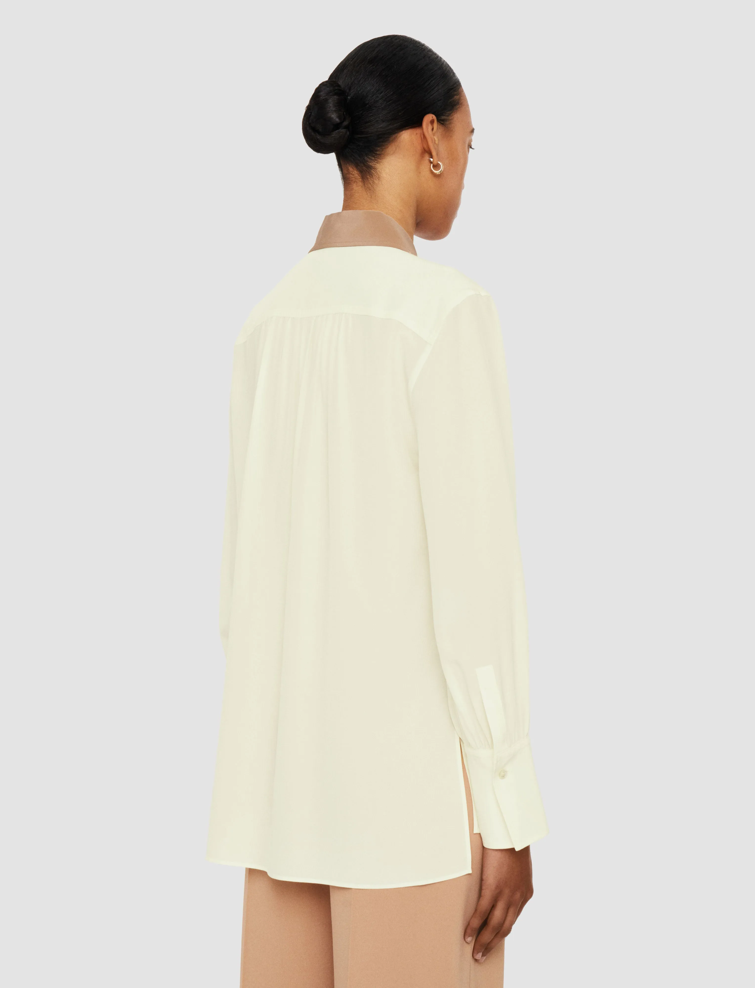 Evora Silk Crepe de Chine Colour Block Blouse sold by Joseph product image thumbnail 4