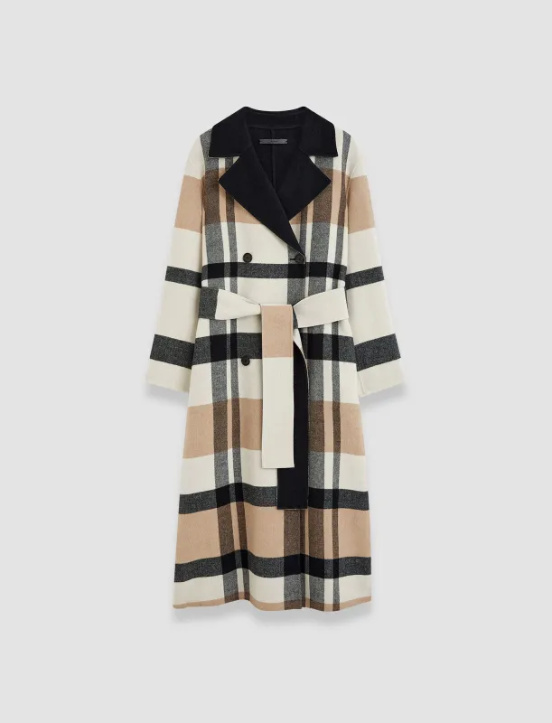 Merton Reversible Check Wool Coat made by Joseph