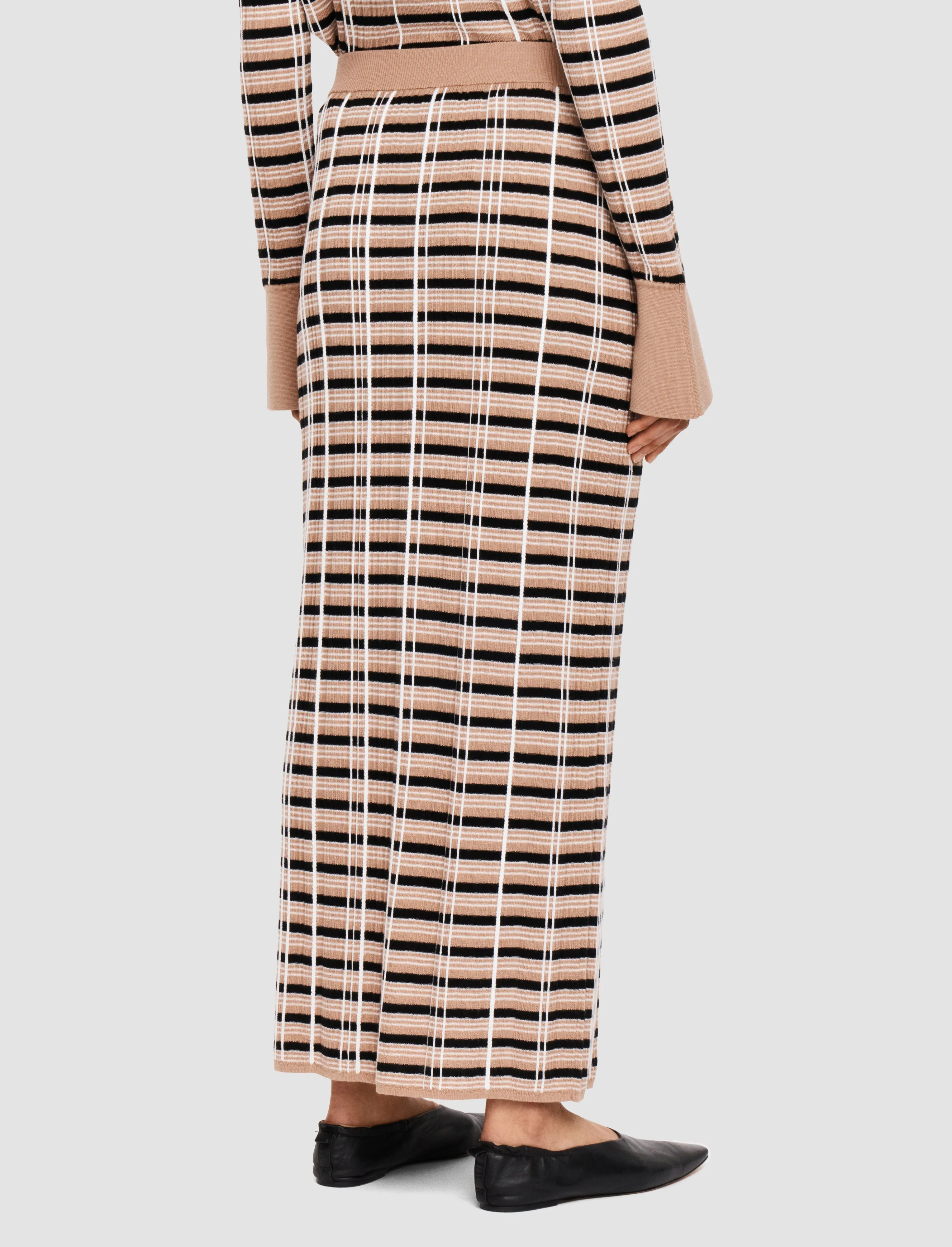 Check Wool Silk Skirt sold by Joseph product image thumbnail 3