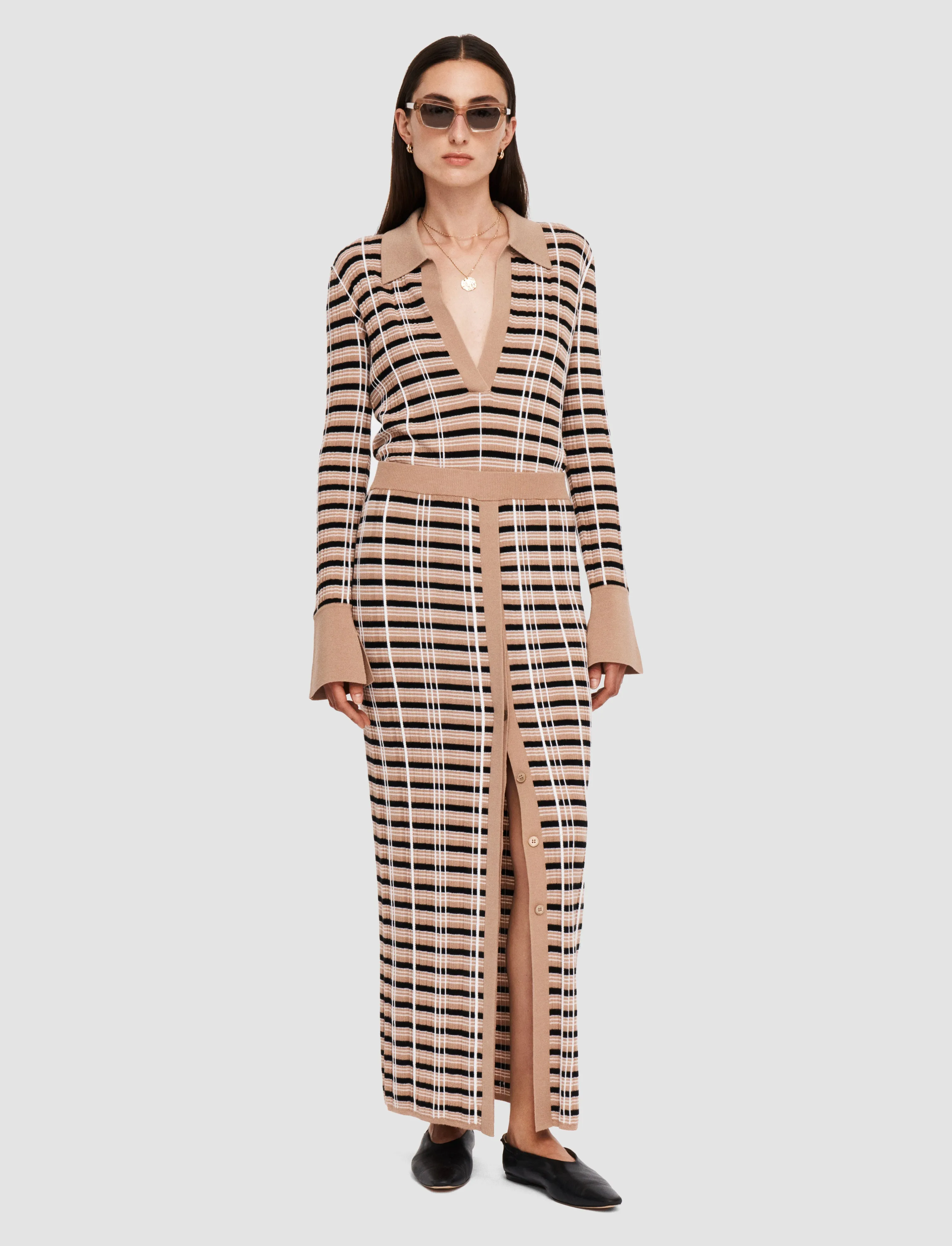 Check Wool Silk Skirt sold by Joseph product image thumbnail 2