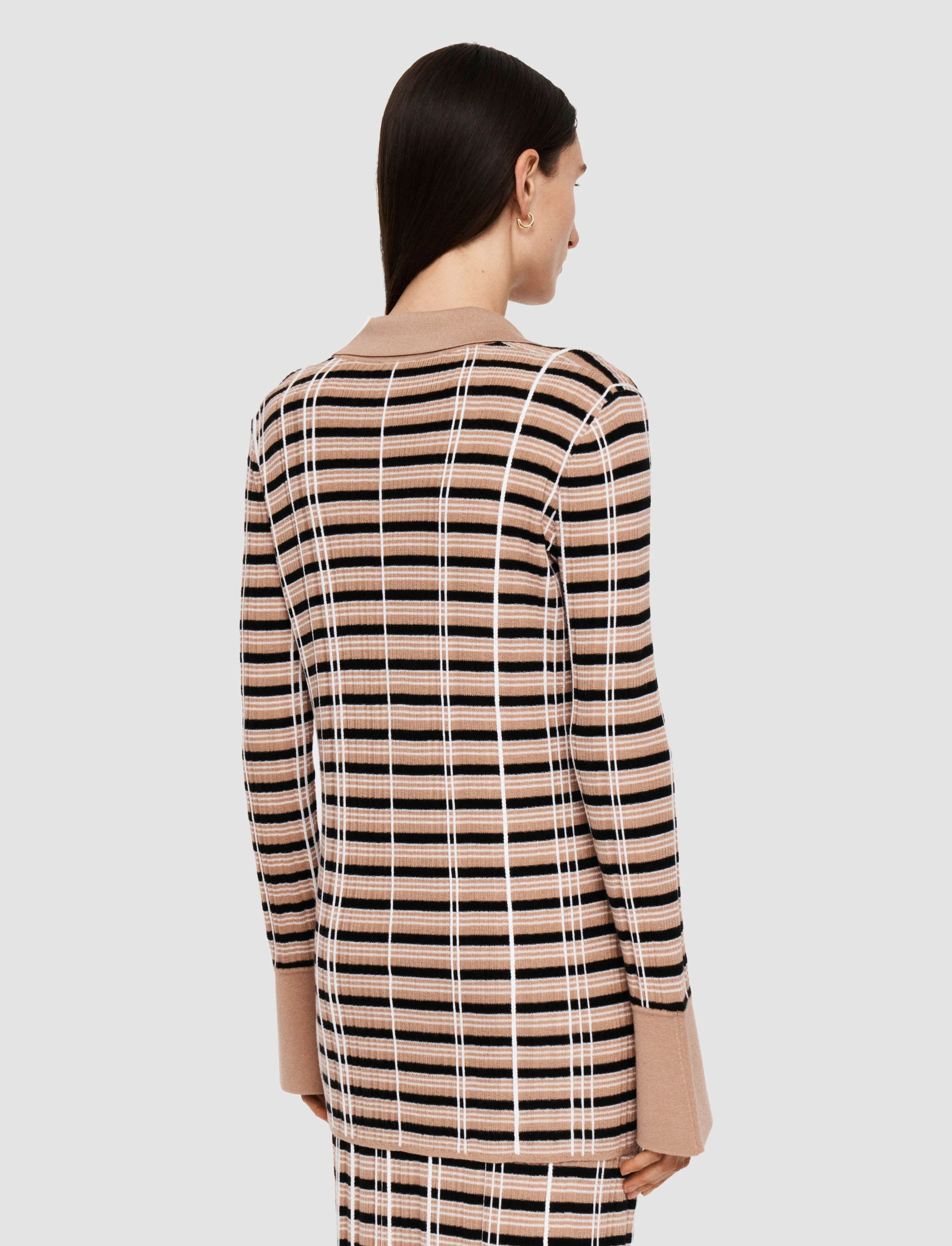 Check Wool Silk Polo Top sold by Joseph product image thumbnail 4