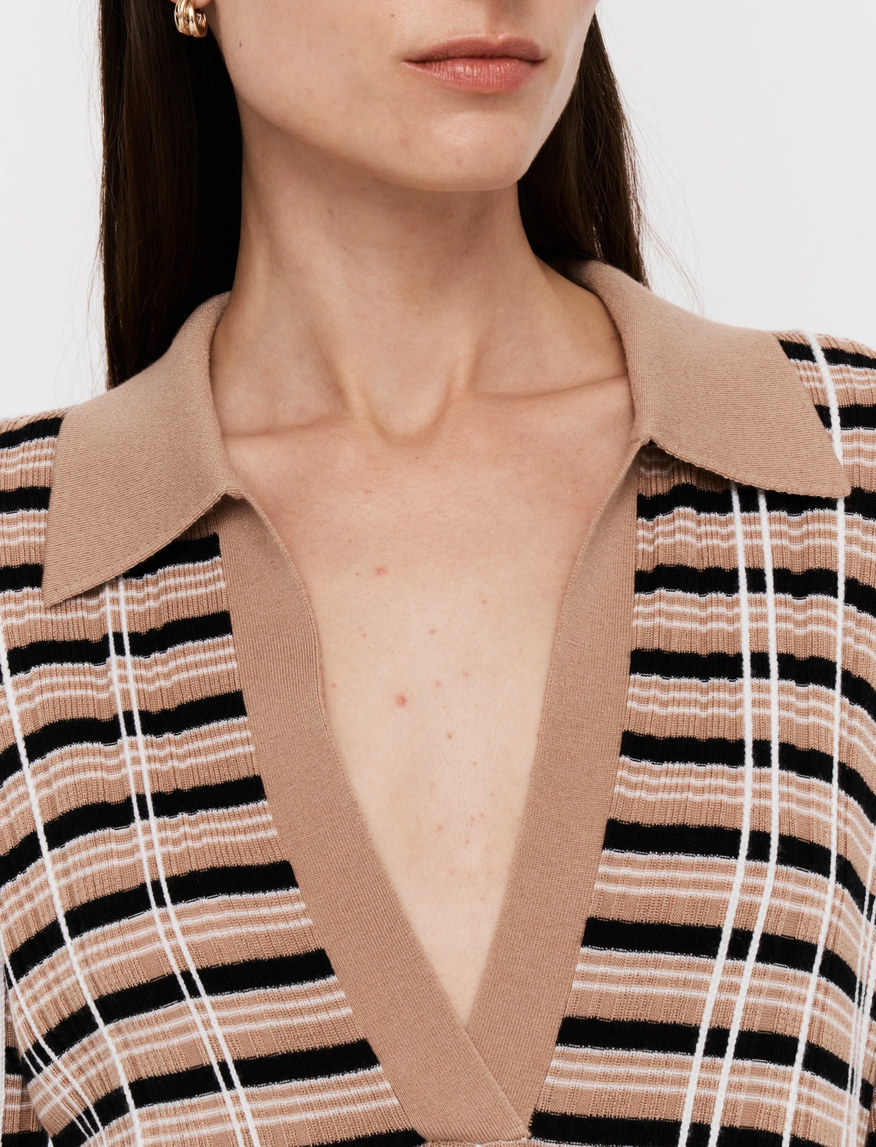 Check Wool Silk Polo Top sold by Joseph product image thumbnail 5