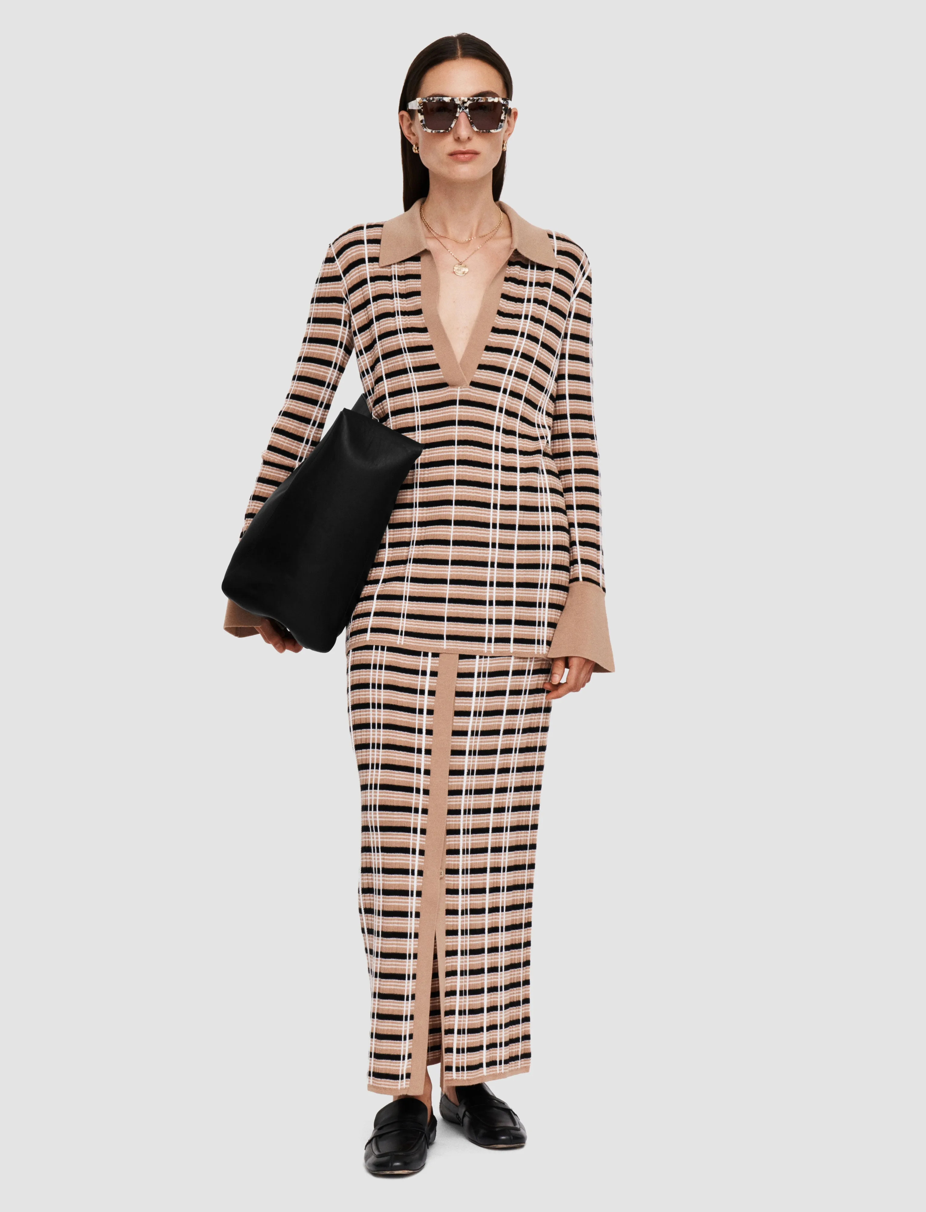 Check Wool Silk Polo Top sold by Joseph product image thumbnail 2