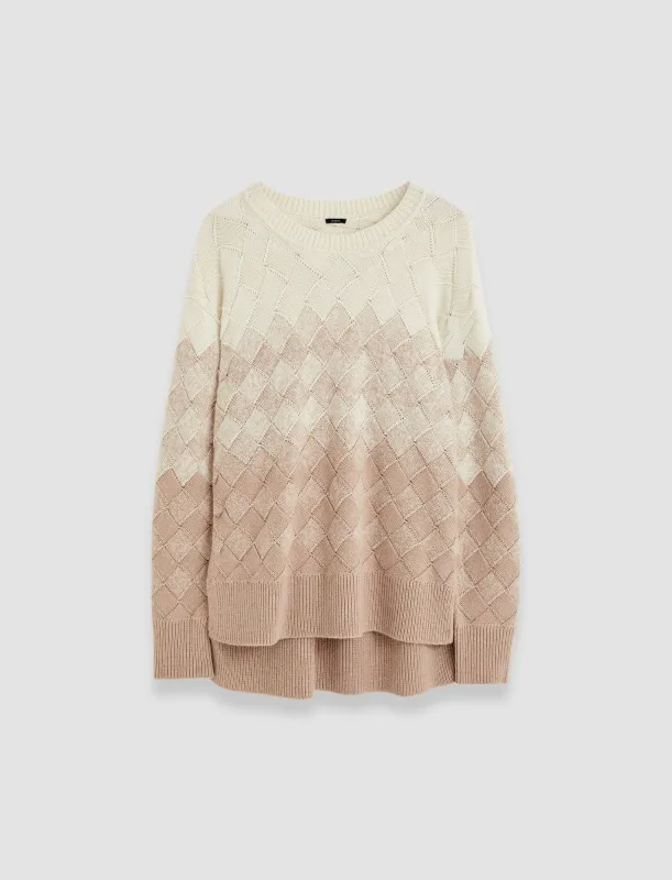 Weave Knit Round Neck Jumper made by Joseph