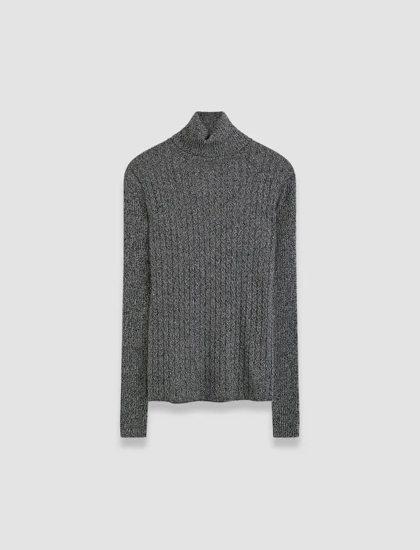 Ribbed Cable Knit High Neck Jumper sold by Joseph