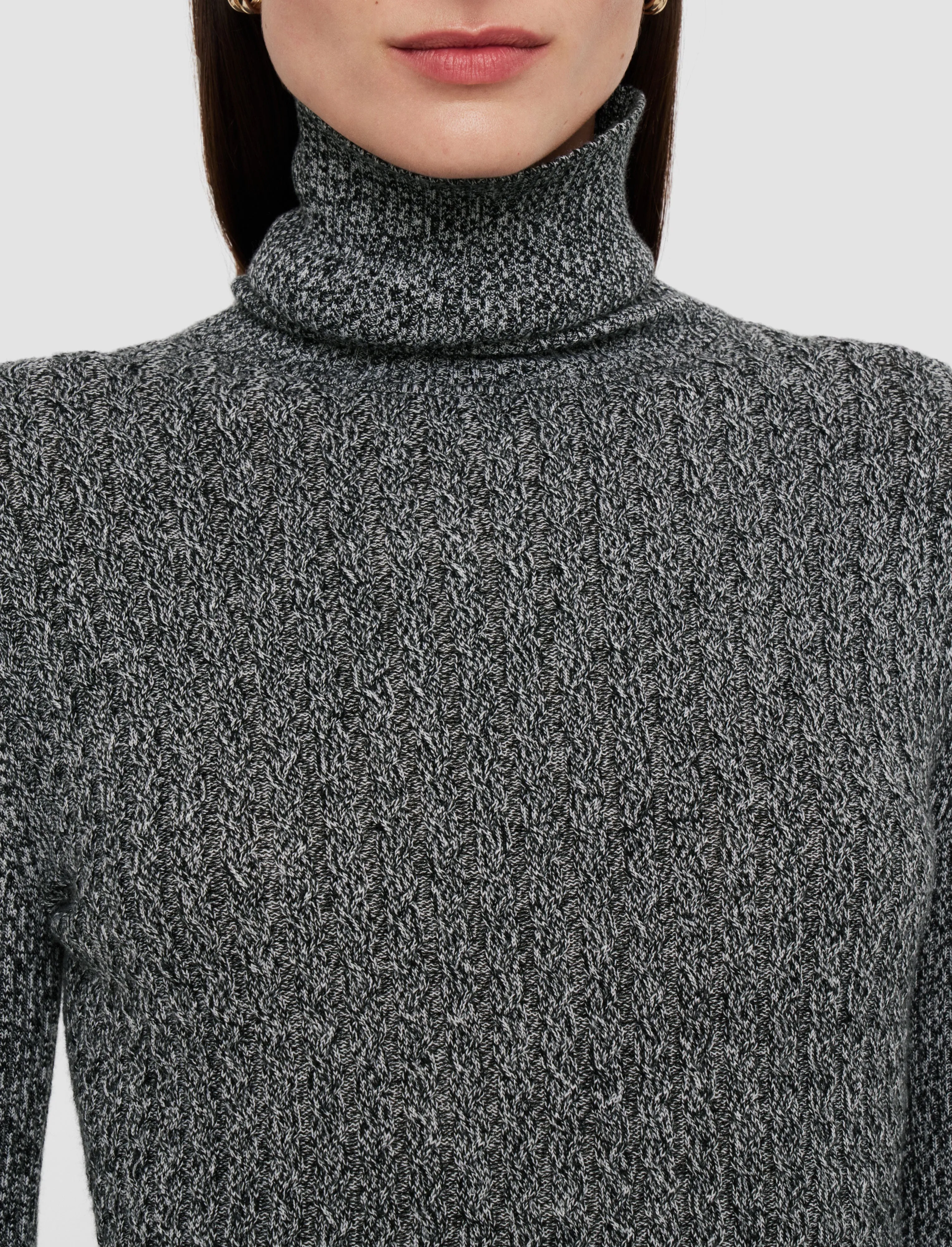 Ribbed Cable Knit High Neck Jumper sold by Joseph product image thumbnail 5