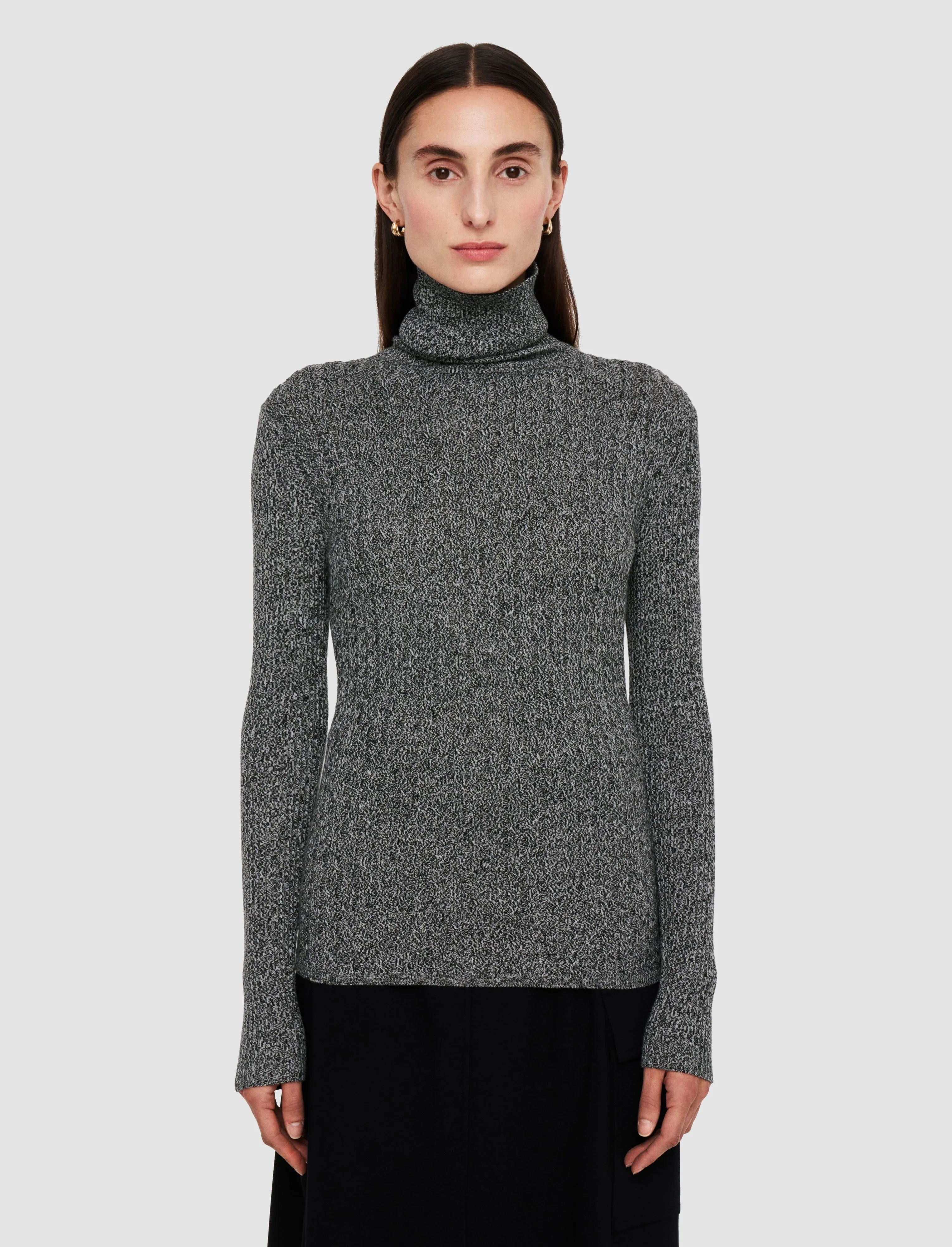 Ribbed Cable Knit High Neck Jumper sold by Joseph product image thumbnail 3