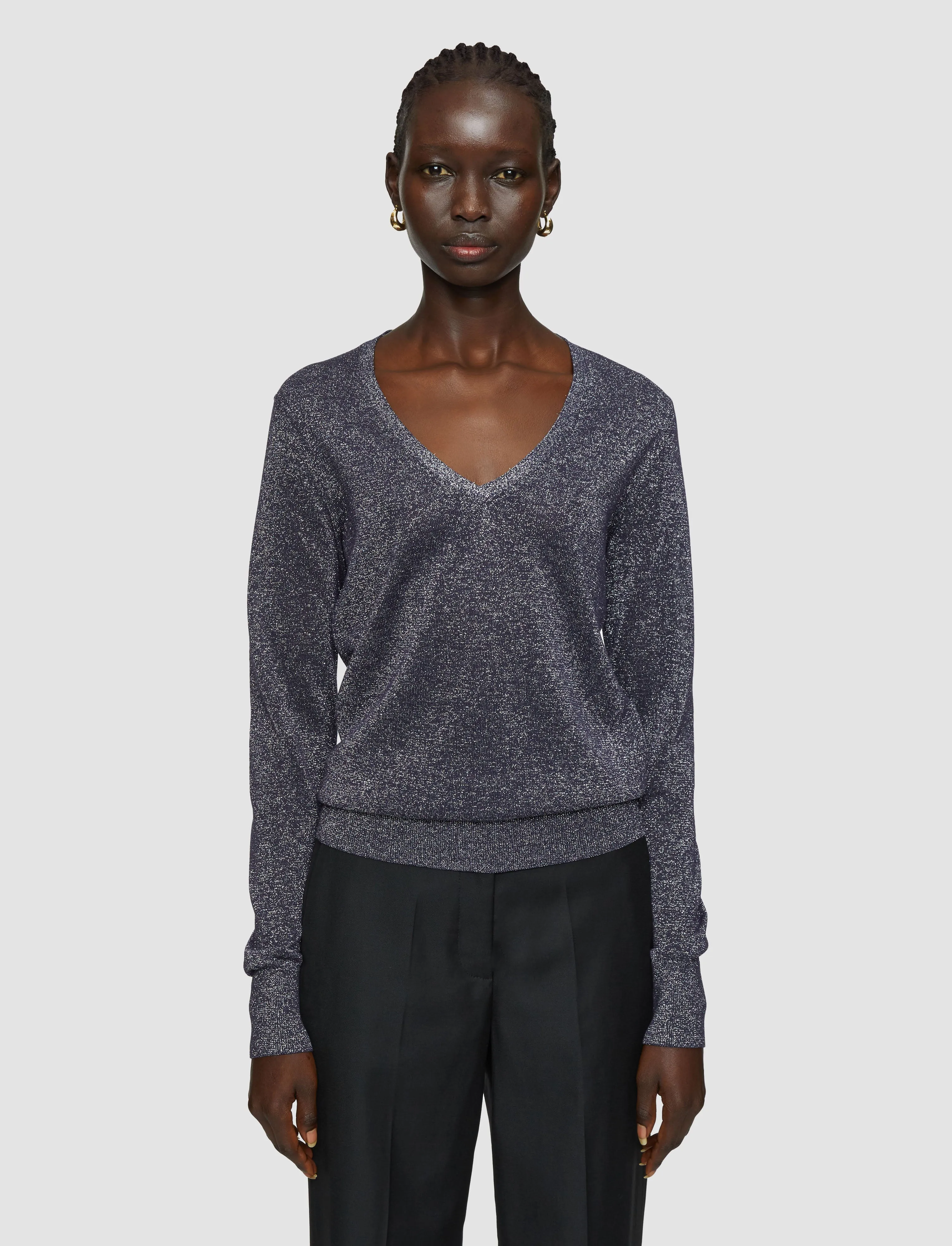 Lurex Knit V Neck Jumper sold by Joseph product image thumbnail 3