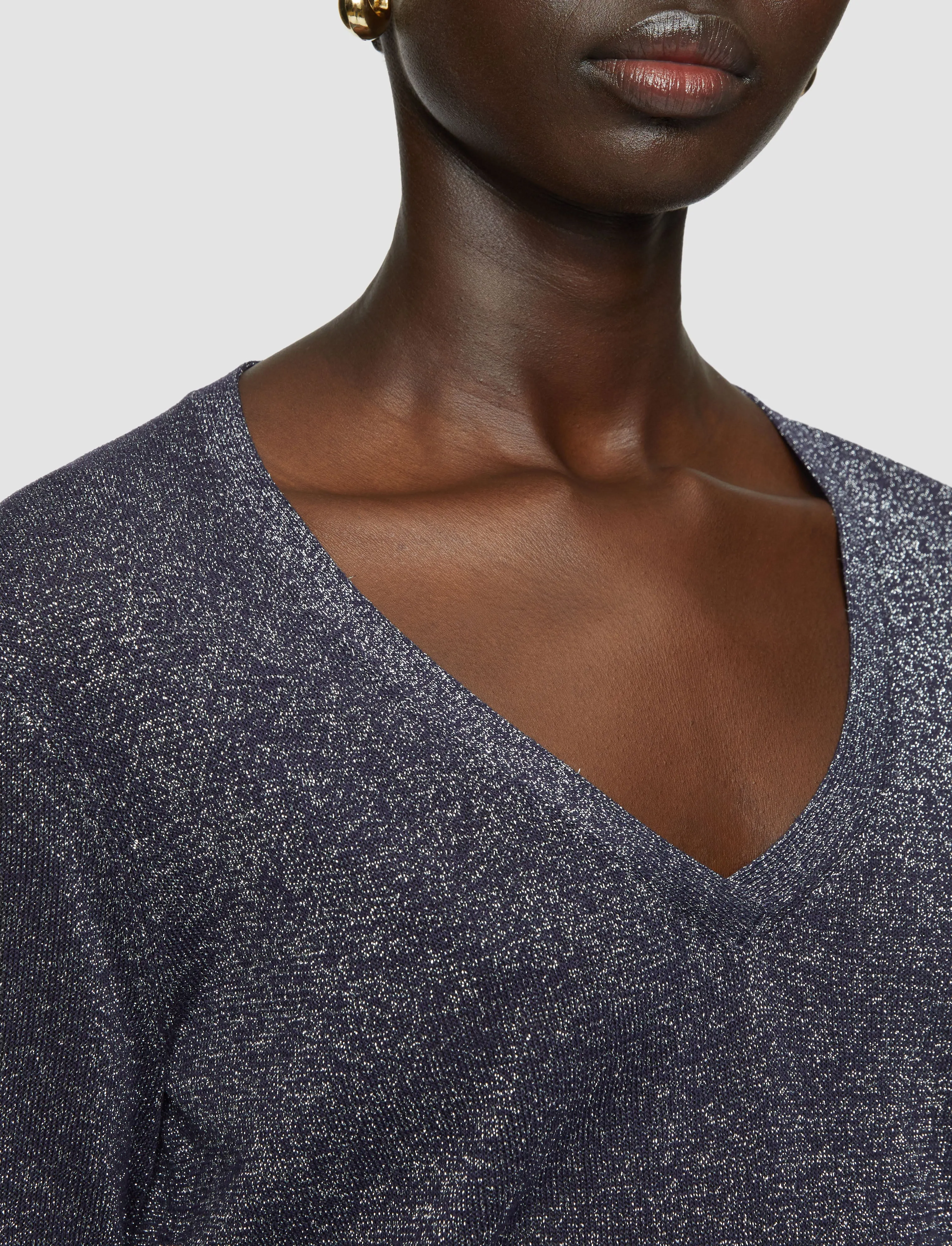 Lurex Knit V Neck Jumper sold by Joseph product image thumbnail 5
