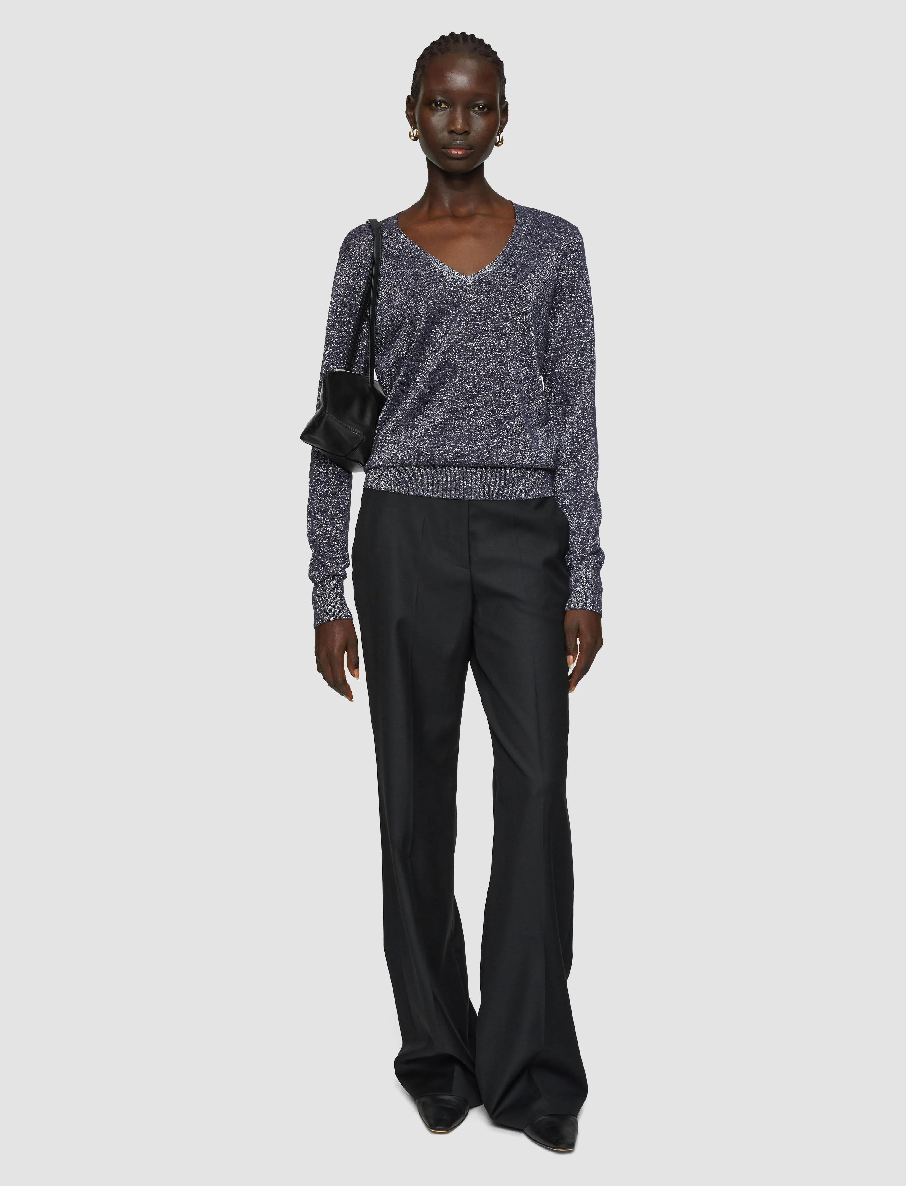 Lurex Knit V Neck Jumper sold by Joseph product image thumbnail 2